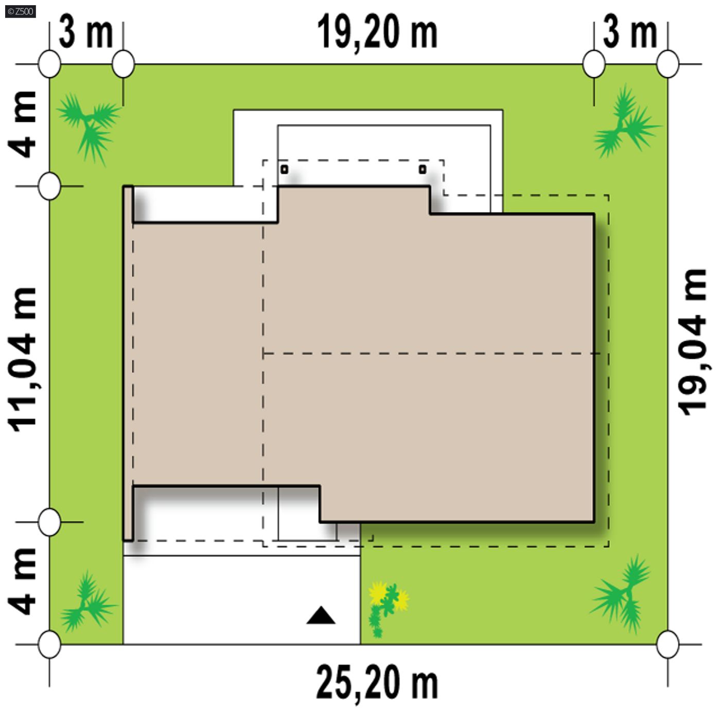 Home project  - Parterowy dom z dużym bocznym garażem na 2 auta, we współczesnym stylu. 