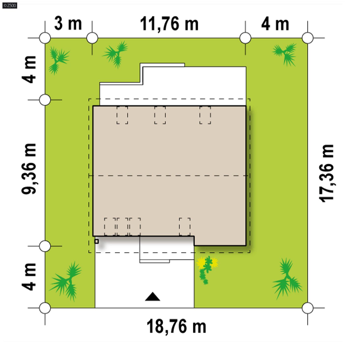 Gotowy projekt domu  - Współczesny projekt domu jednorodzinnego z prostym w budowie dachem dwuspadowym.