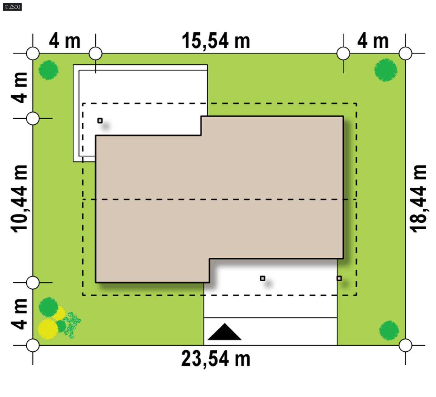 Home project  - Funkcjonalny dom parterowy z 3 sypialniami i dachem kopertowym.