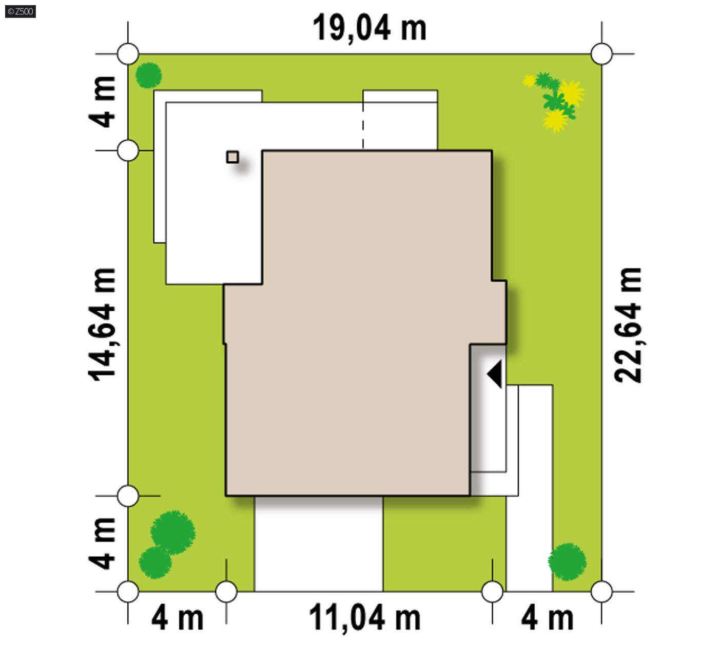Gotowy projekt domu  - Dom z pełnym piętrem, dachem kopertowym oraz dużym tarasem na piętrze.