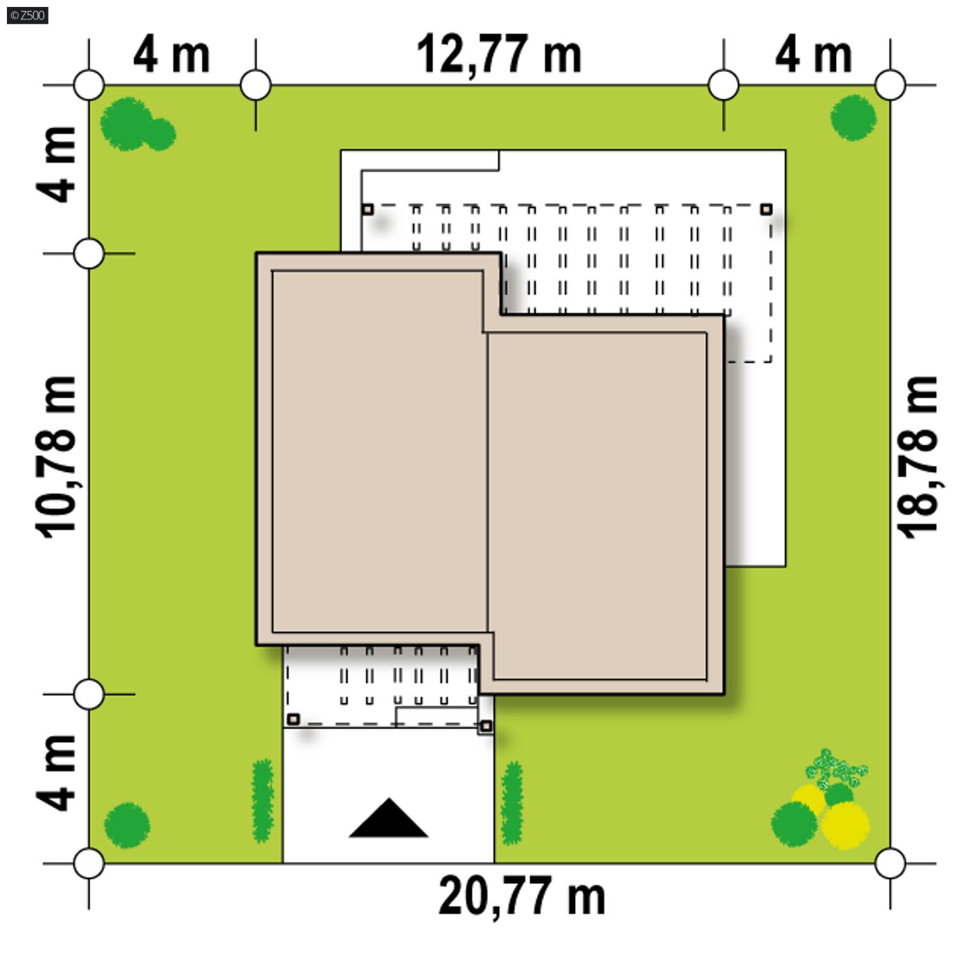 Gotowy projekt domu  - Kompaktowy dom w nowoczesnym stylu z trzema pokojami oraz własnymi garderobami.