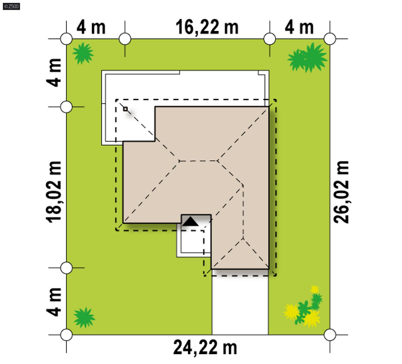 Home project  - Parterowy dom z garażem na 2 auta, wygodnymi sypialniami i dużym tarasem