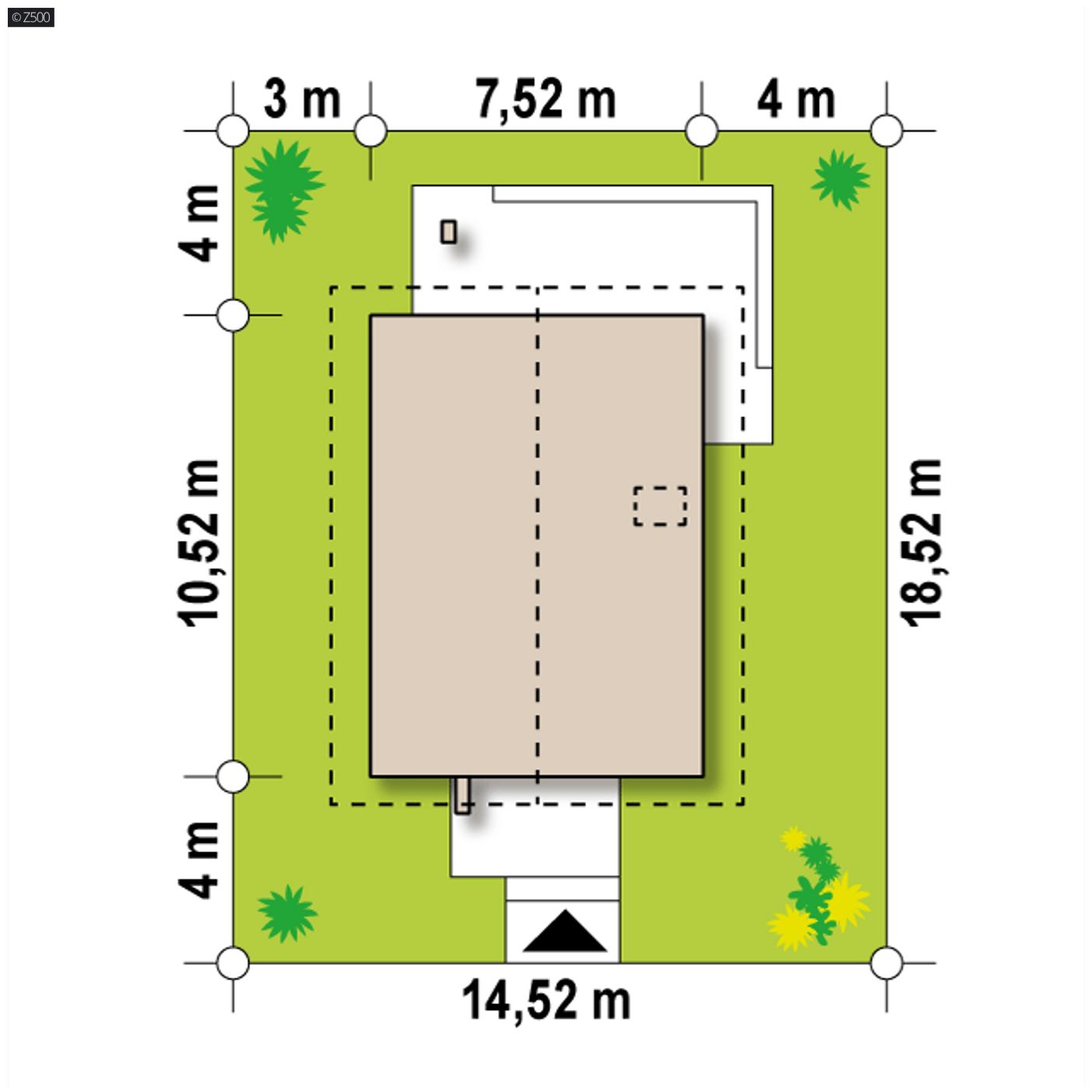 Gotowy projekt domu  - Nieduży, wygodny i praktyczny dom na wąską działkę.