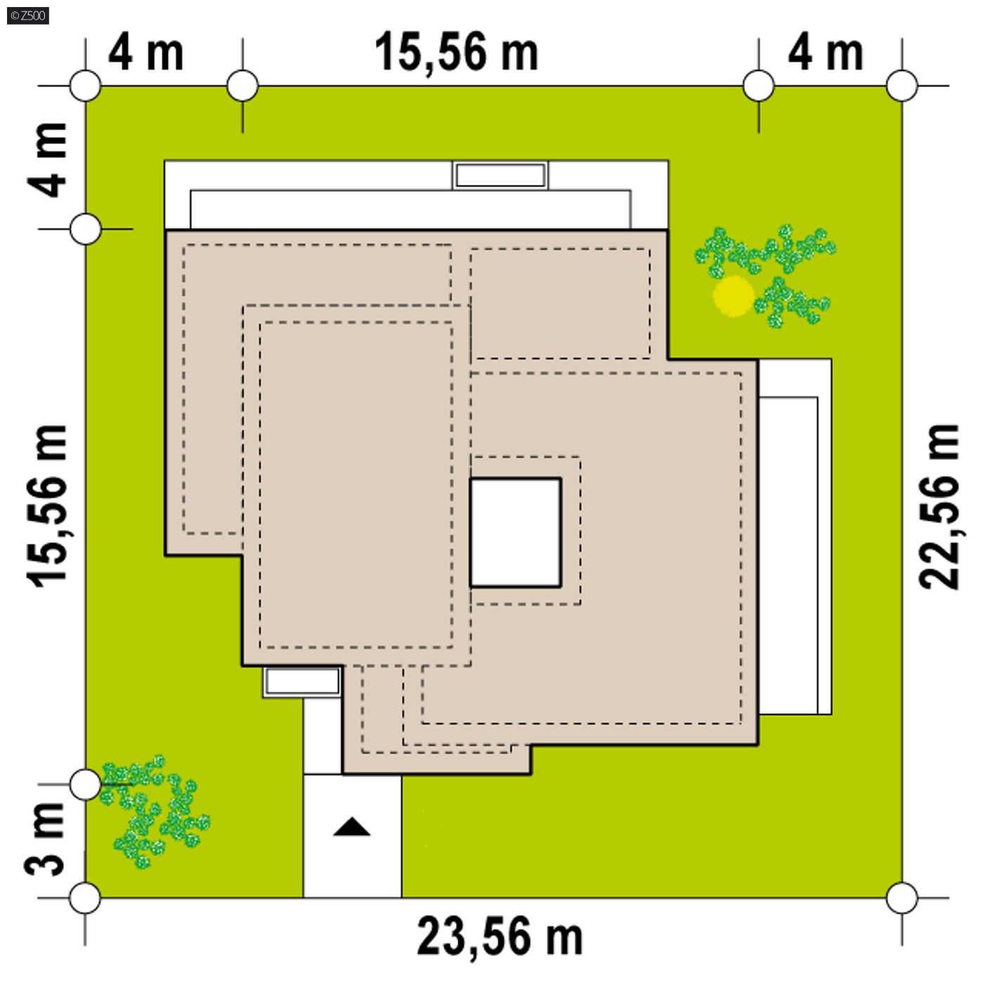Home project  - Nowoczesny dom parterowy z 4 sypialniami oraz patio wewnątrz.