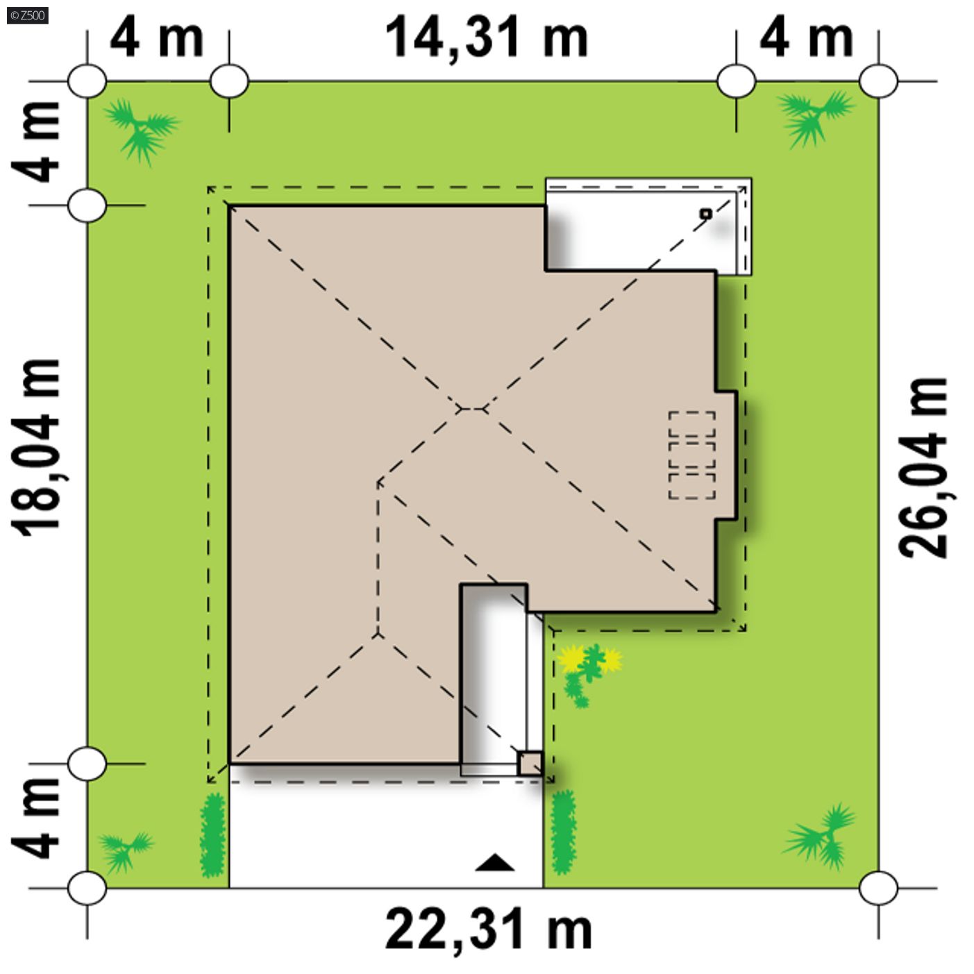 Home project  - Komfortowy i przestronny dom parterowy z garażem dwustanowiskowym od frontu.