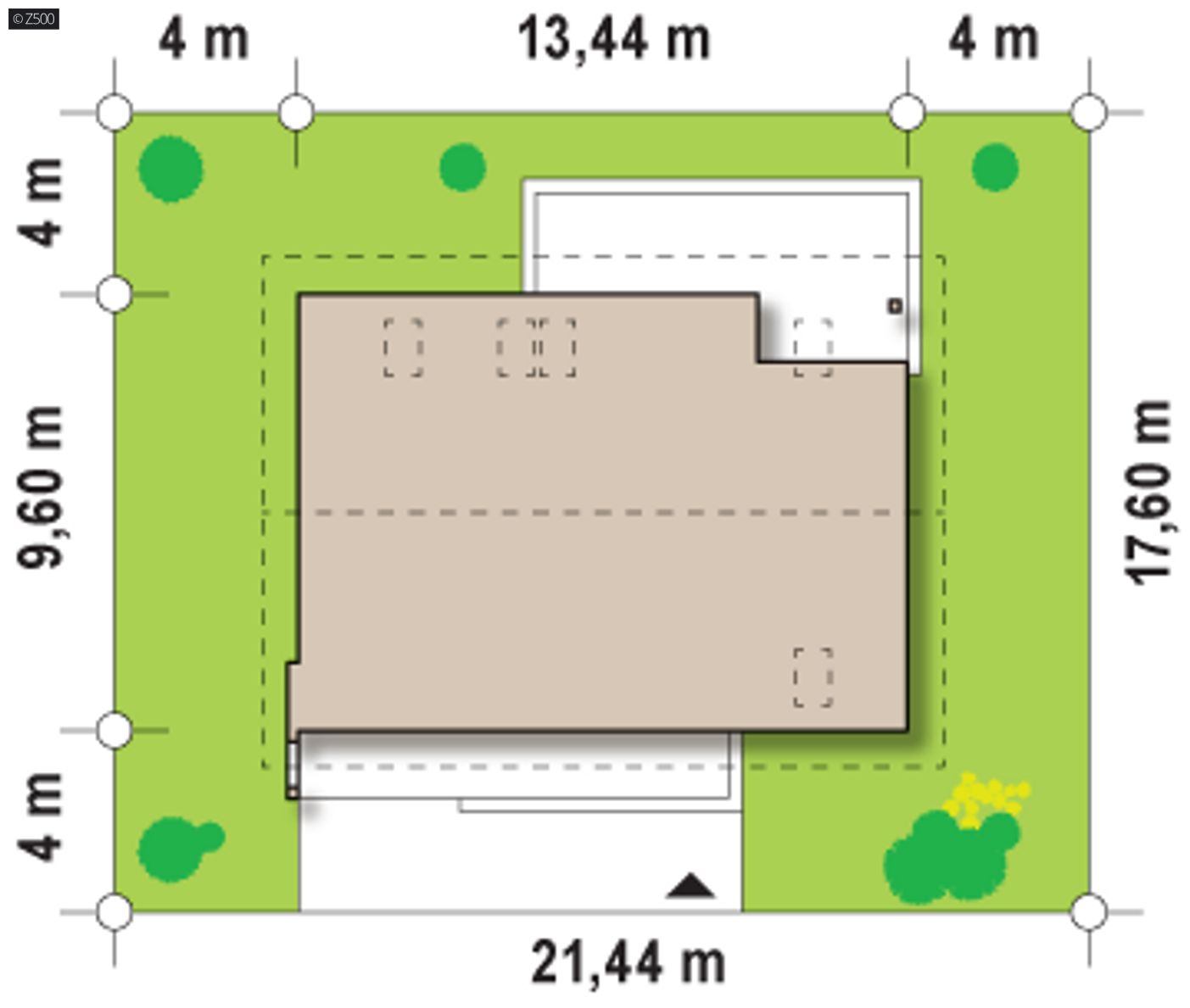 Gotowy projekt domu  - Jednorodzinny dom z garażem w bryle oraz użytkowym poddaszem.