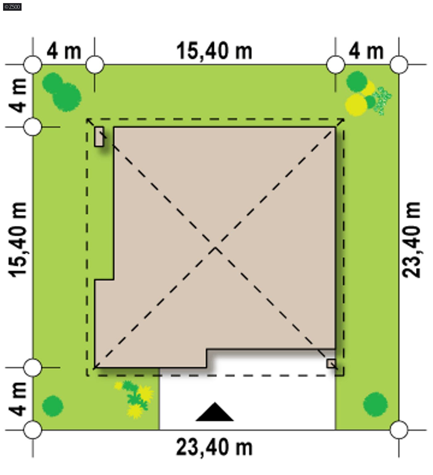 Home project  - Komfortowy dom parterowy z garażem dwustanowiskowym i dachem kopertowym.
