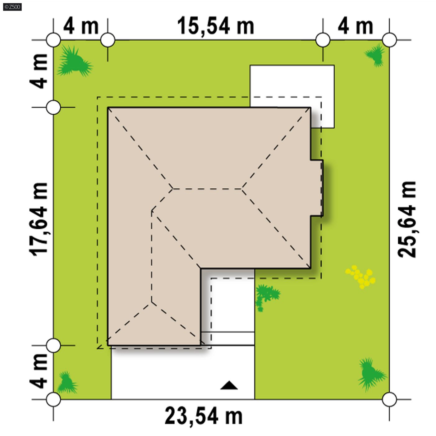 Home project  - Parterowy dom z funkcjonalnym wnętrzem, wykuszem oraz z garażem na 2 auta