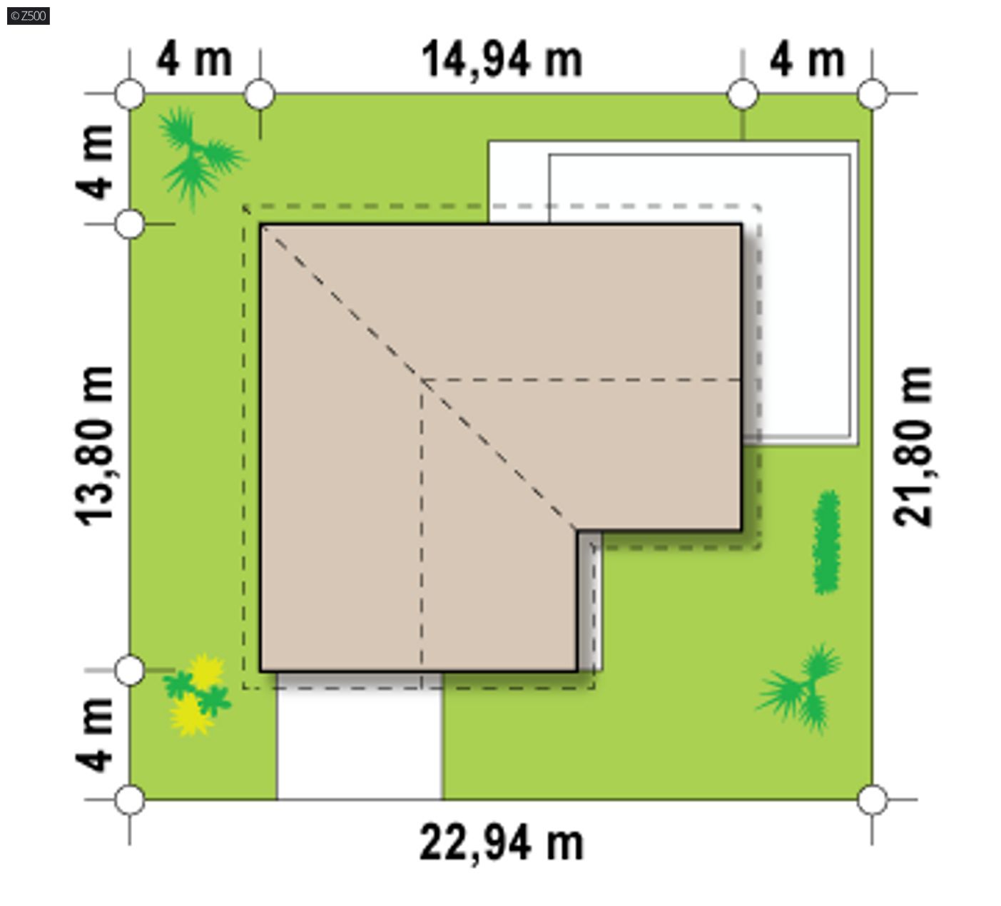 Home project  - Rozłożysty, parterowy dom o współczesnej minimalistycznej bryle z prostym dachem.