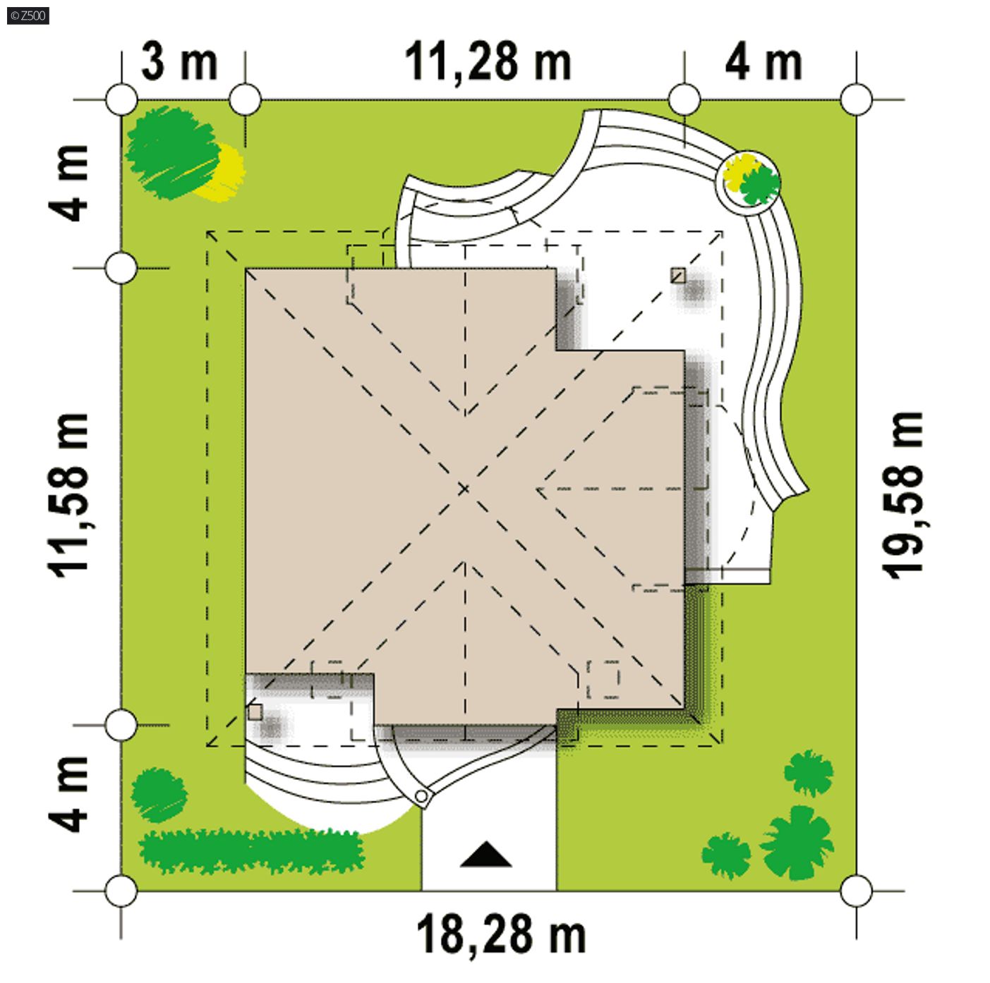 Gotowy projekt domu  - Elegancki dom z poddaszem, lukarnami i balkonami na piętrze w stylu klasycznym.
