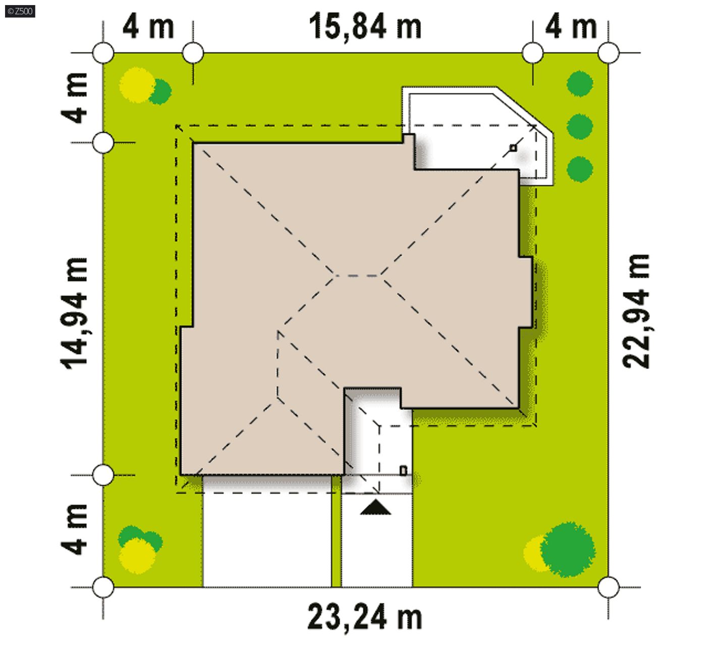 Home project  - Projekt domu parterowego z gabinetem z dostępem z zewnątrz.