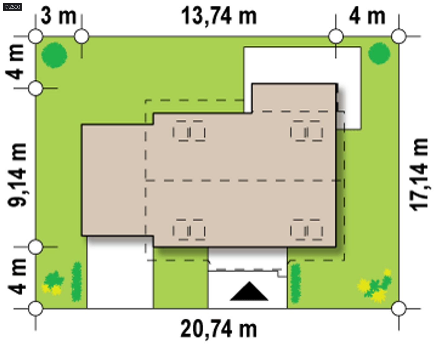 Home project  - Mały dom z poddaszem w wersji z ogrodem zimowym lub bez. Taras nad garażem.
