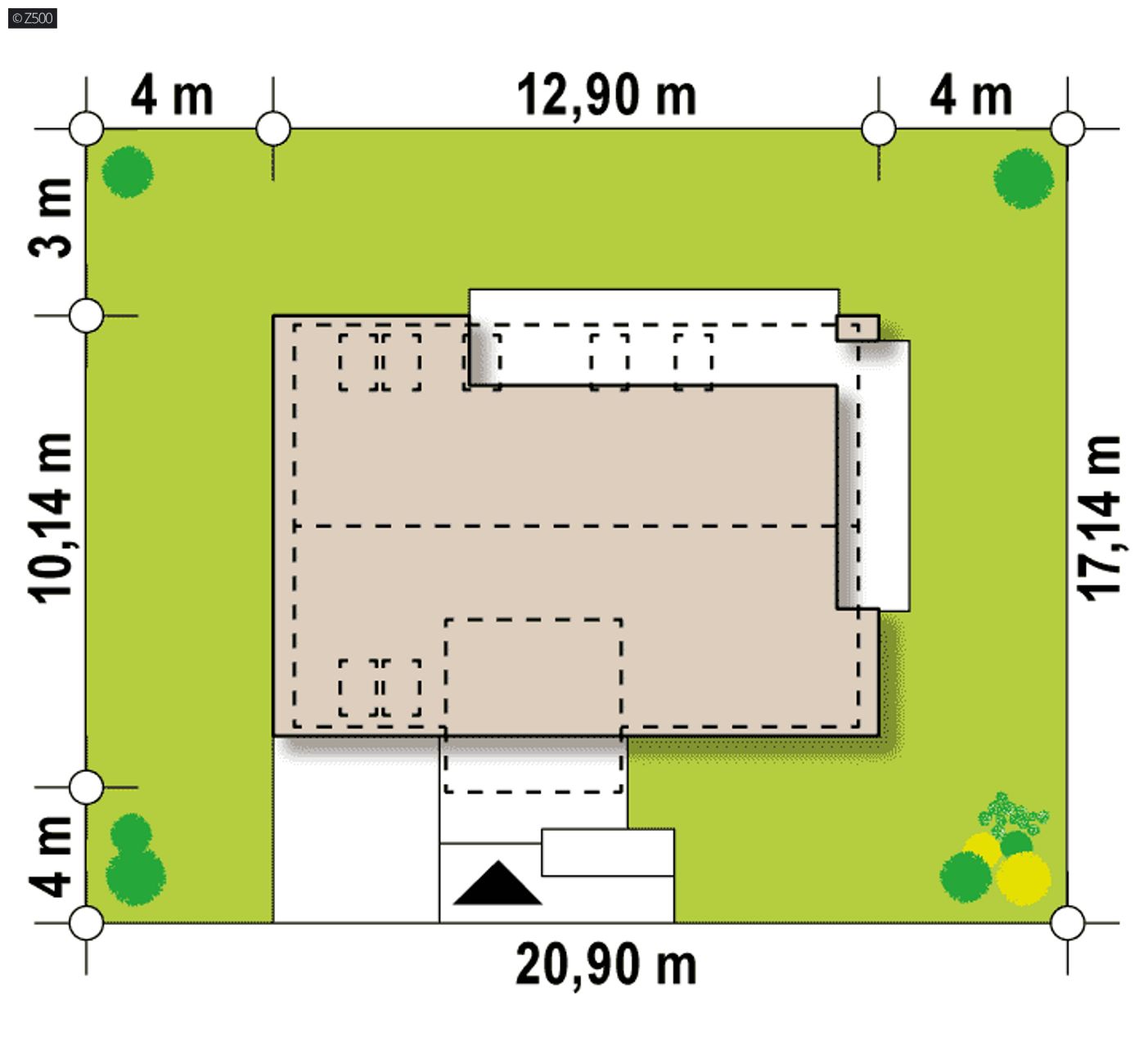 Home project  - Dom z garażem i wykuszem nad wejściem o wysmakowanym nowoczesnym wyglądzie.