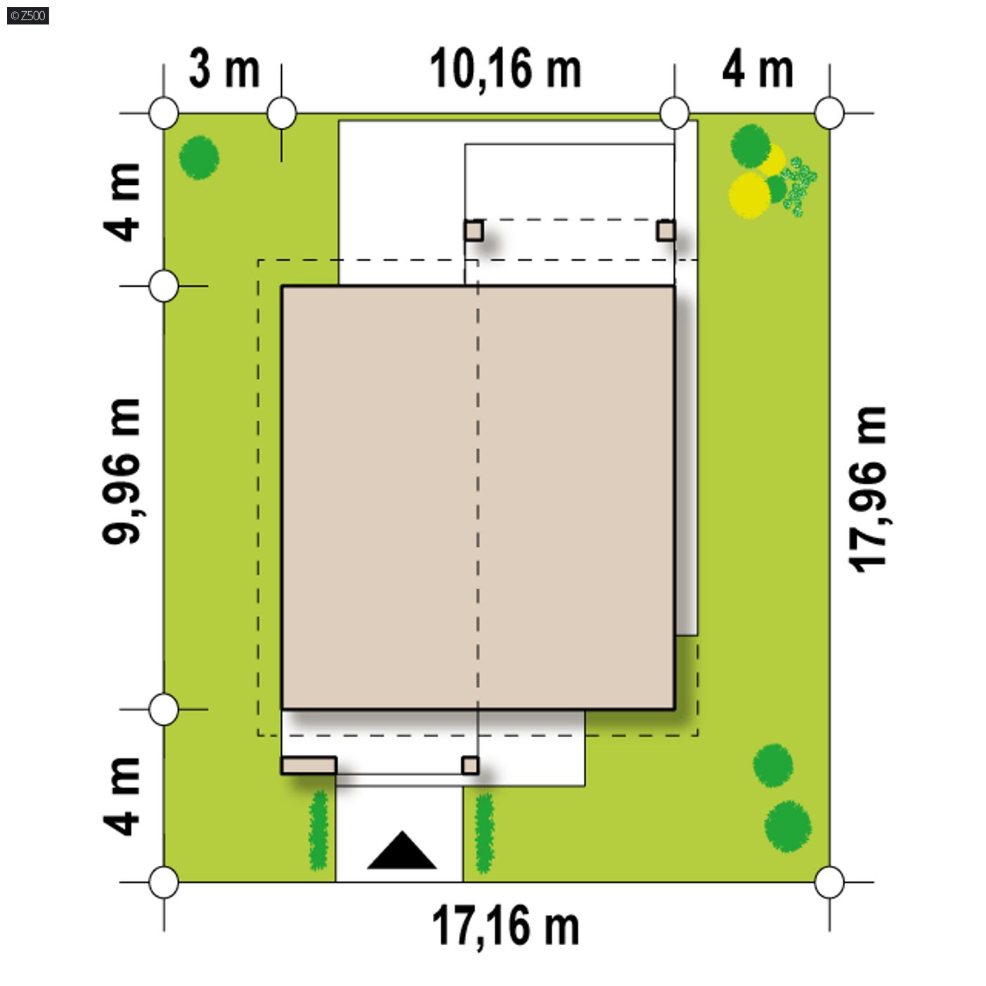 Gotowy projekt domu  - Średniej wielkości dom o tradycyjnej bryle zwieńczonej dachem dwuspadowym.