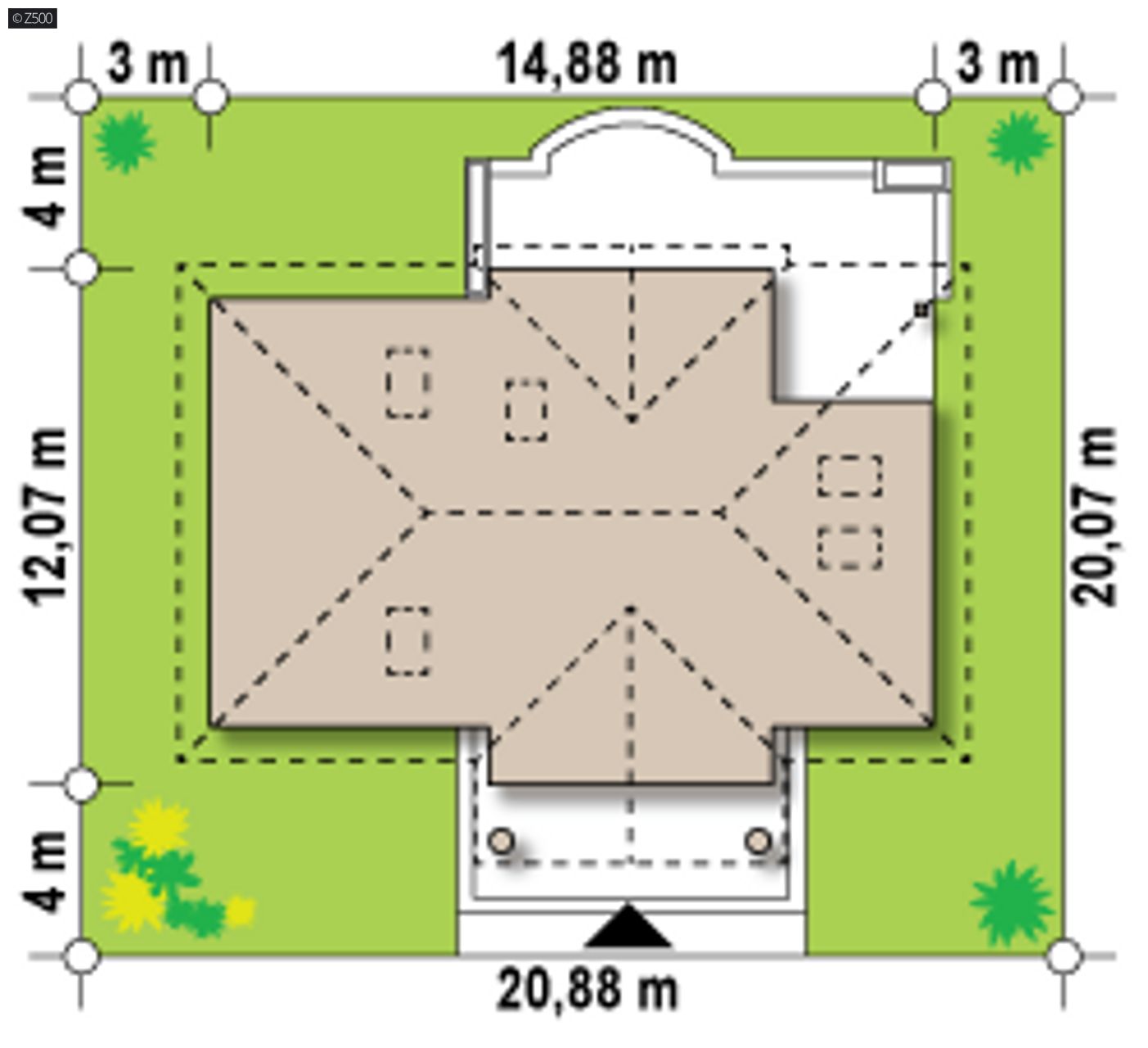 Home project  - Dom w stylu dworkowym z możliwością zagospodarowania poddasza.