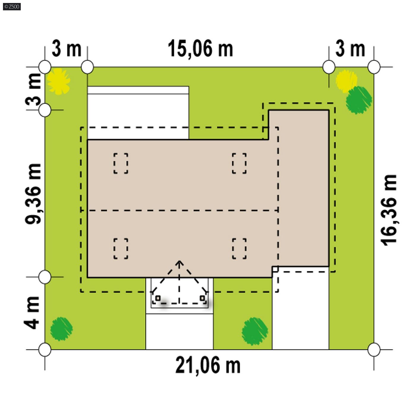 Mājas projekts  - Vienstāva dzīvojamās mājas projekts ar garāžu - Z12 GP+ (FR s2s)
