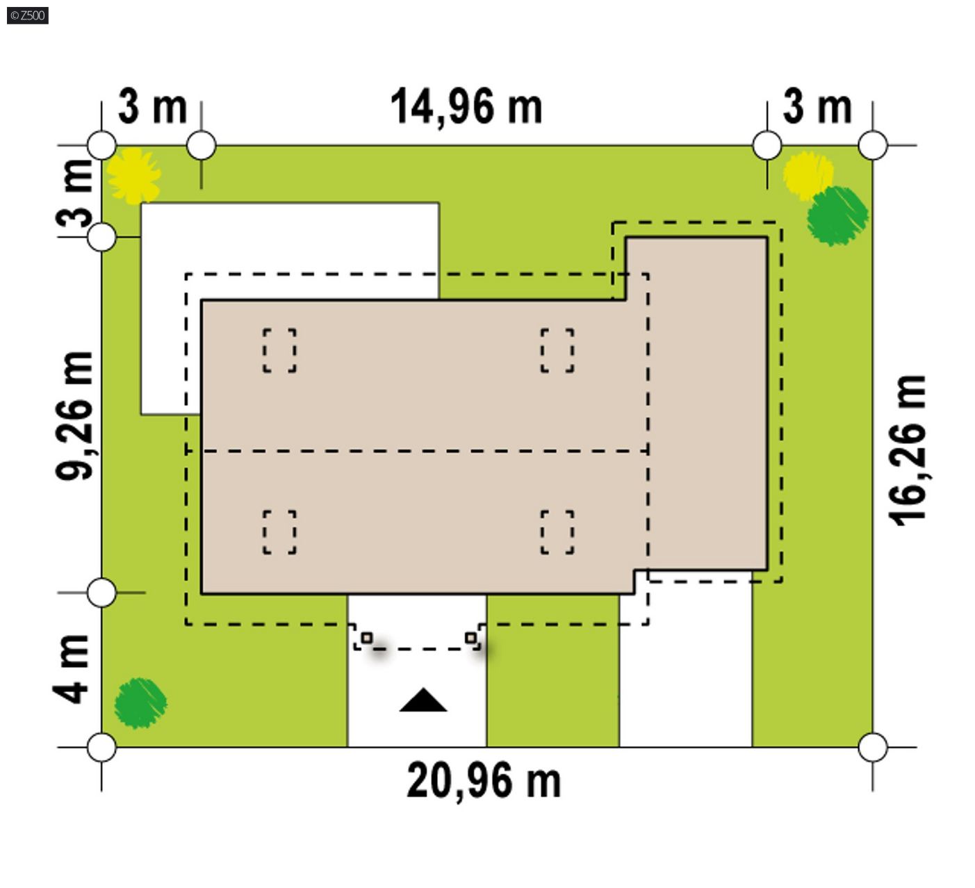 Mājas projekts  - Vienstāva dzīvojamās mājas projekts ar garāžu - Z12 GP+