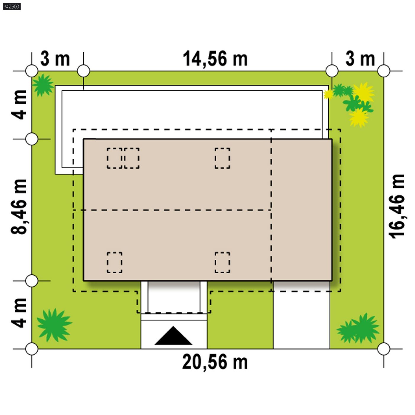 Mājas projekts  - Mājas projekts ar mansardu un garāžu - Z14 GP p