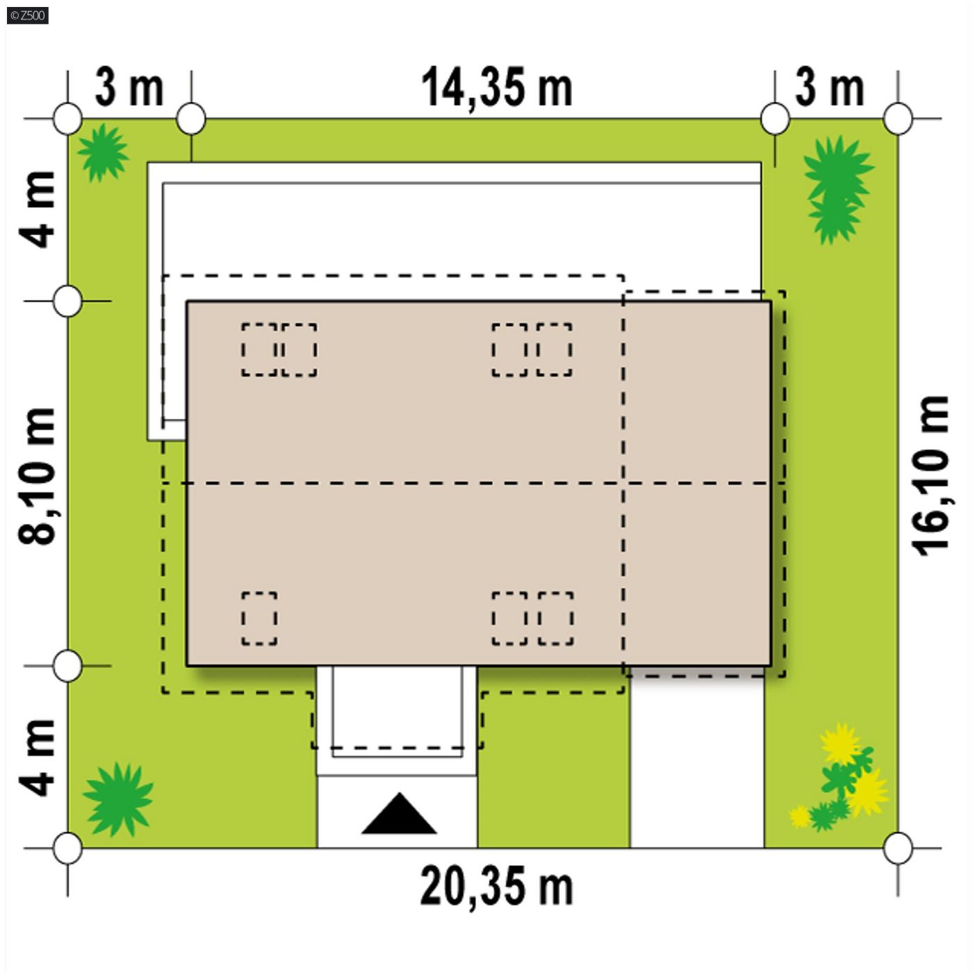 Mājas projekts  - Mājas projekts ar mansardu un garāžu - Z14 D L GL