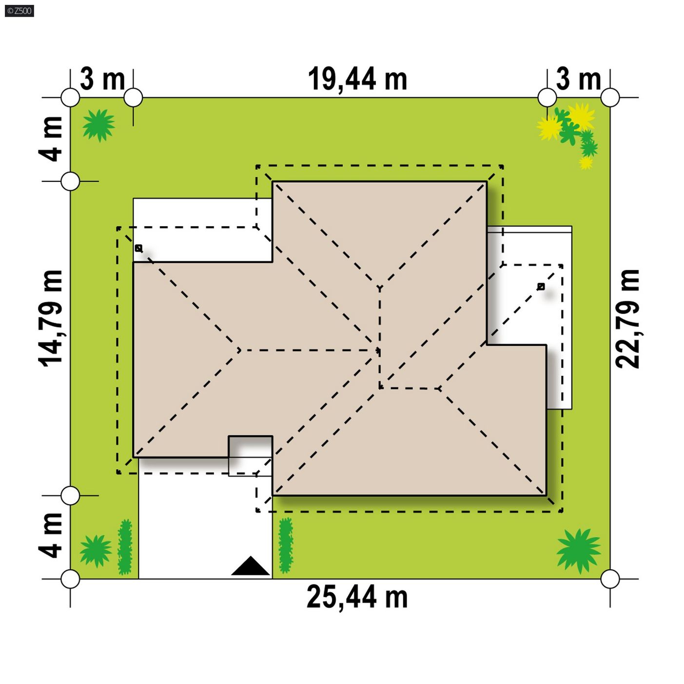 Mājas projekts  - Vienstāva dzīvojamās mājas projekts - Z22