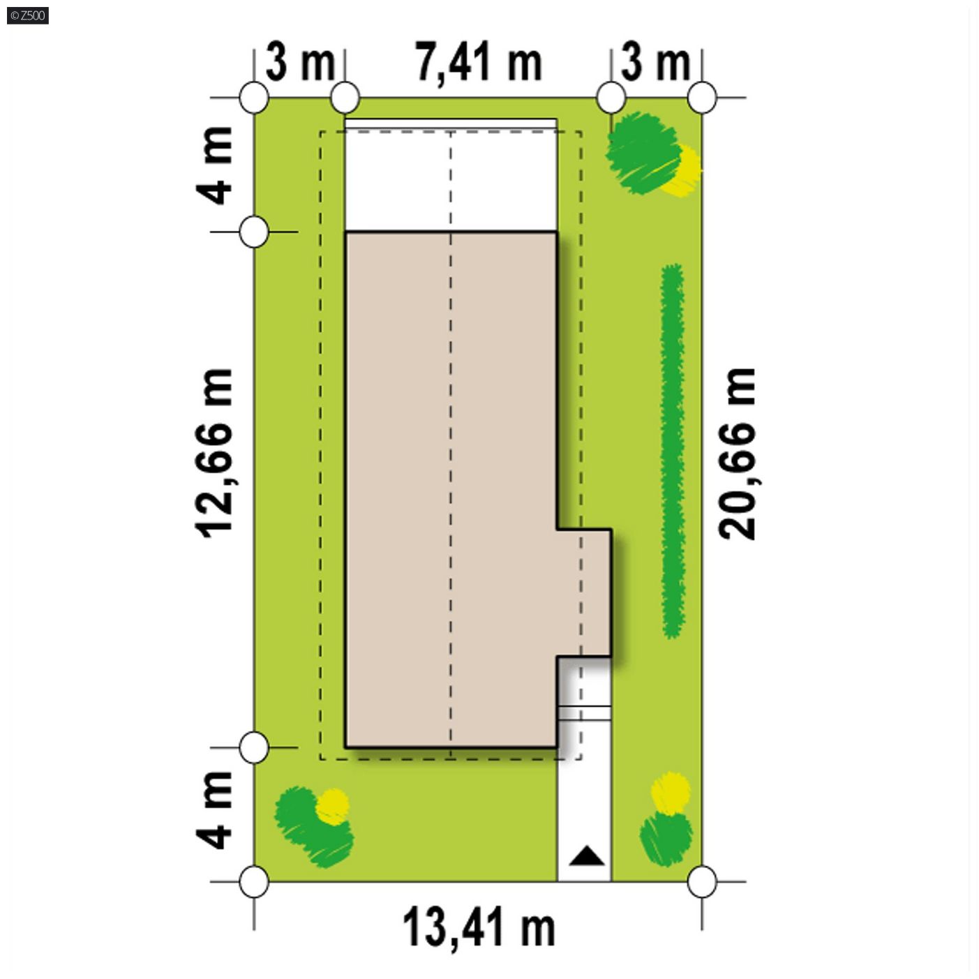 Mājas projekts  - Divstāvu mājas projekts ar balkonu - Z25