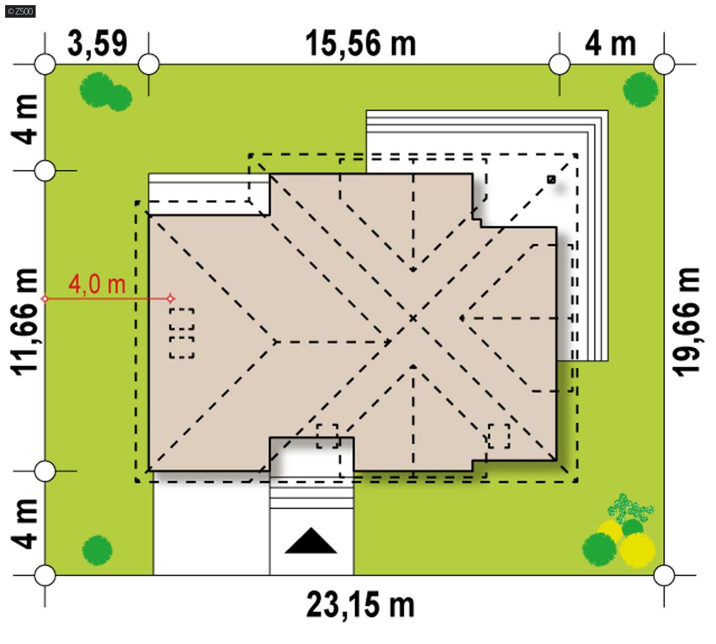 Mājas projekts  - Elegantas un modernas mājas projekts ar mansardu un balkonu - Z18 GL (bk)