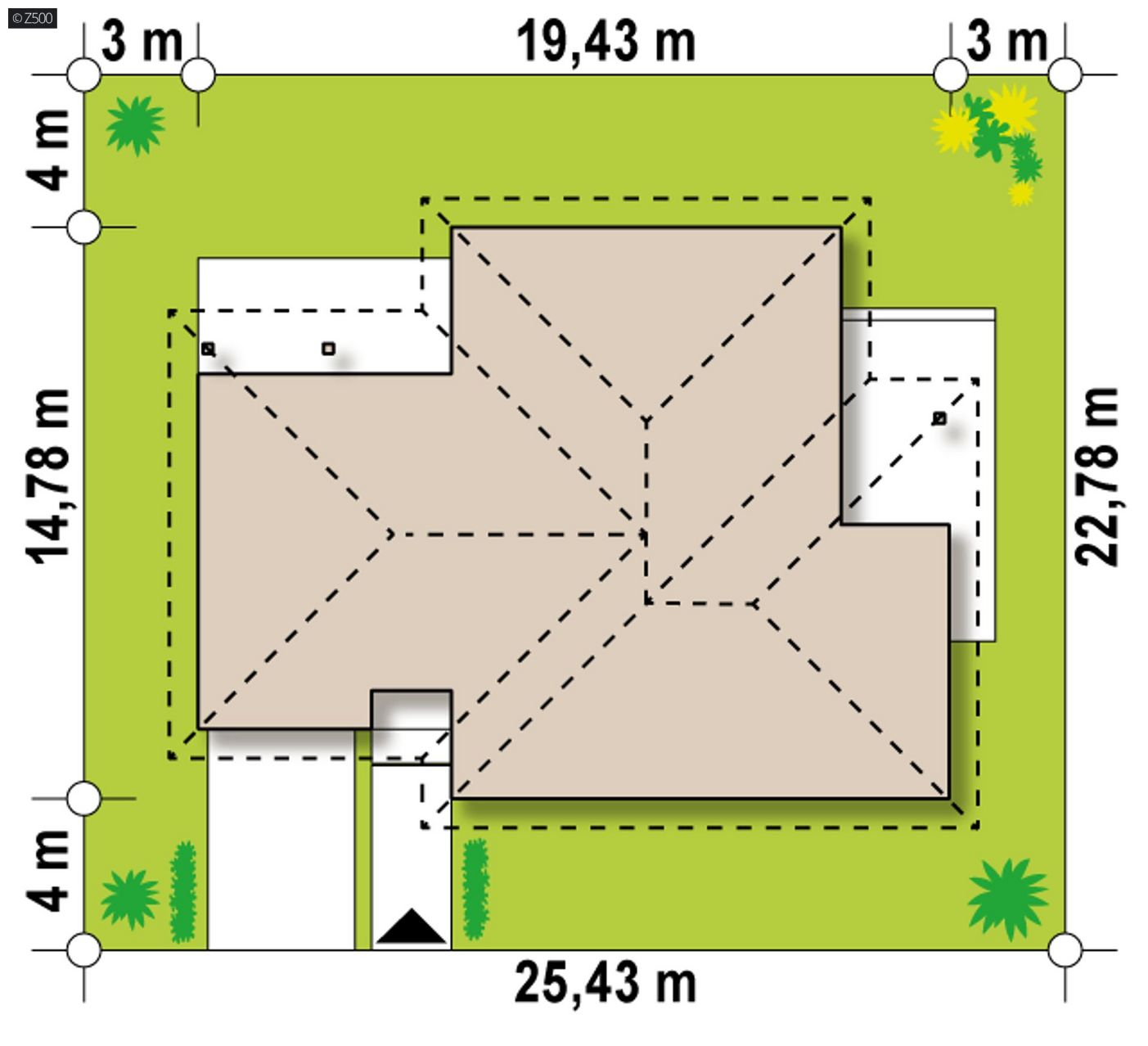 Mājas projekts  - Vienstāva dzīvojamās mājas projekts - Z22 sw