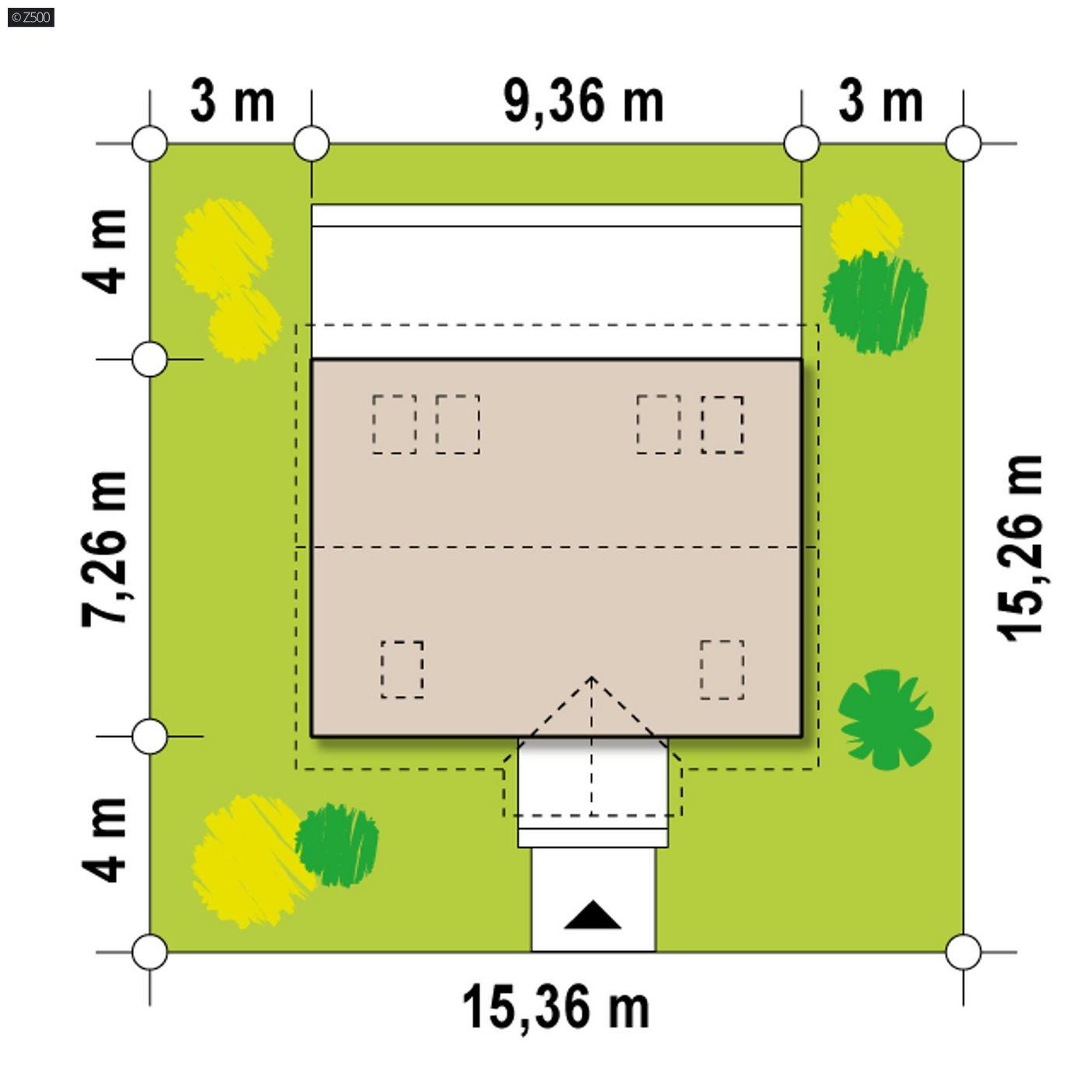 Mājas projekts  - Nelielas mājas projekts ar mansardu - Z32