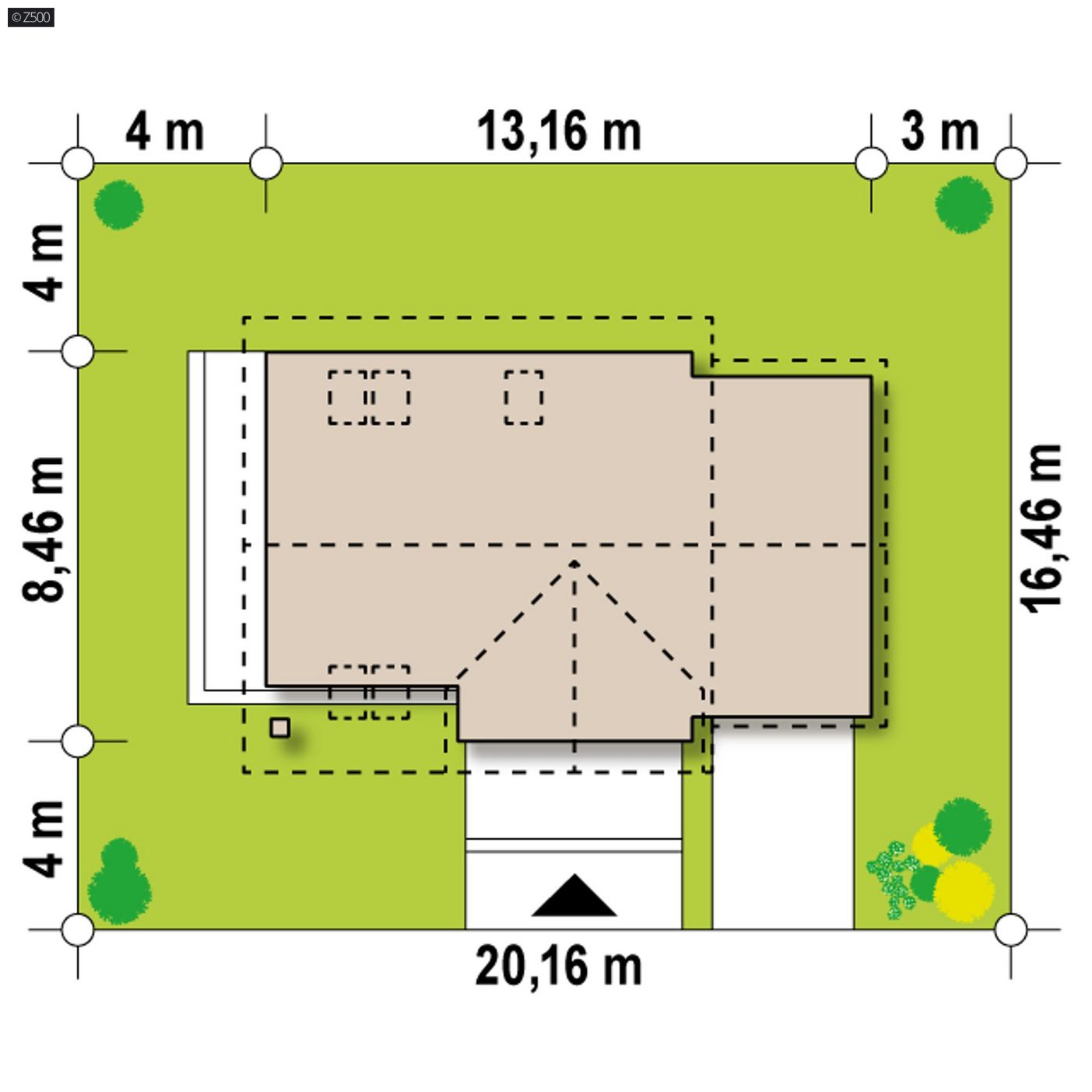 Mājas projekts  - Nelielas mājas projekts ar mansardu un garāžu - Z33