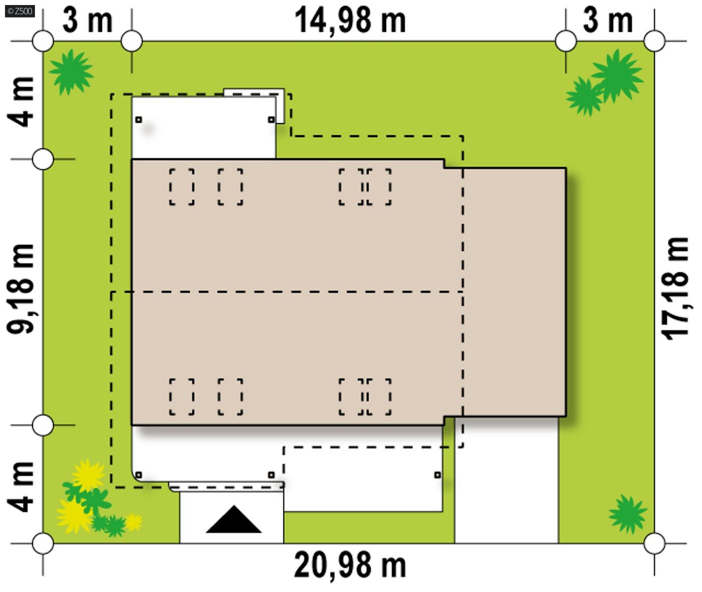 Mājas projekts  - Vienstāva mājas projekts ar mansardu un garāžu - Z36