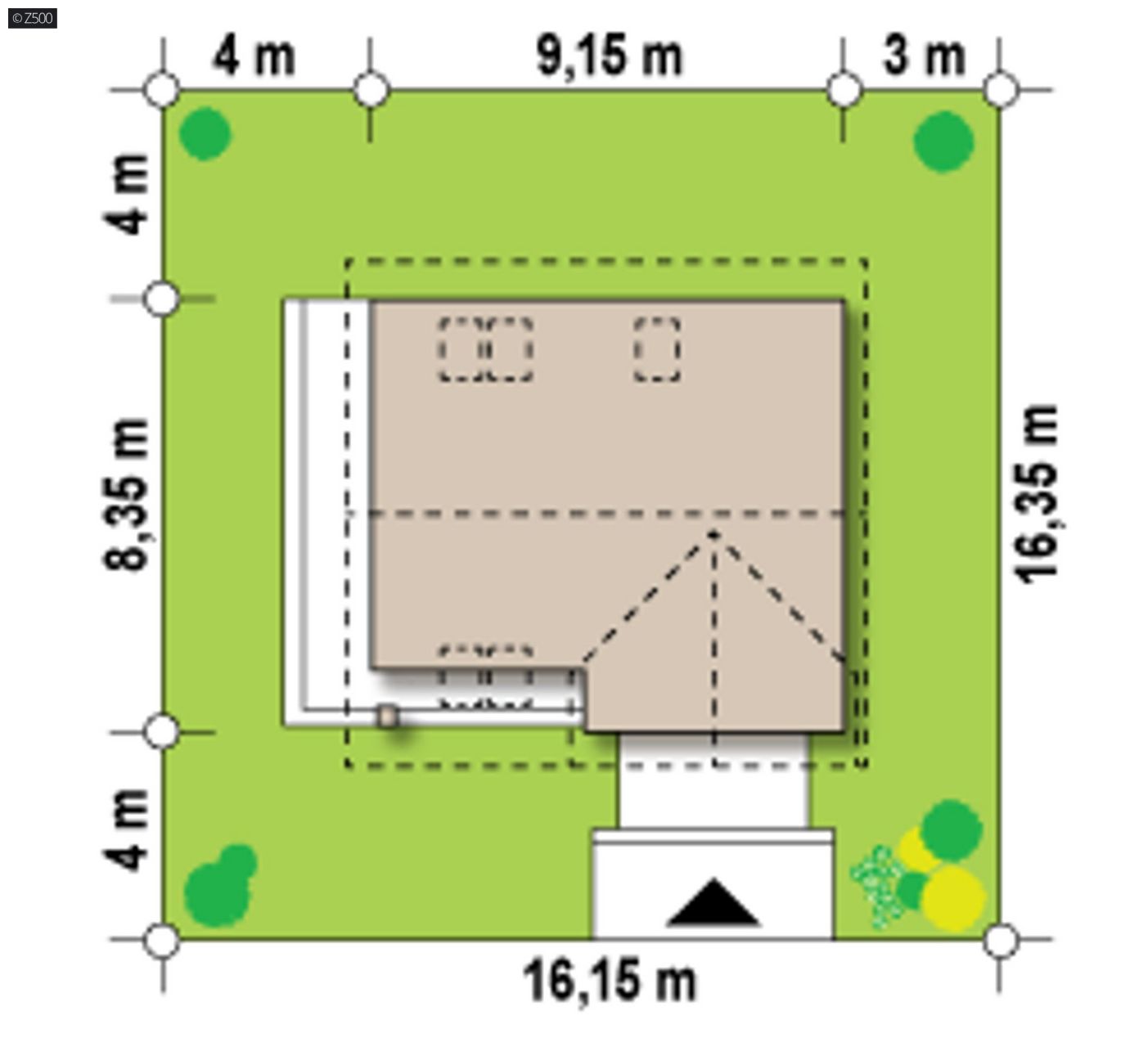 Mājas projekts  - Nelielas mājas projekts ar mansardu - Z33 bG