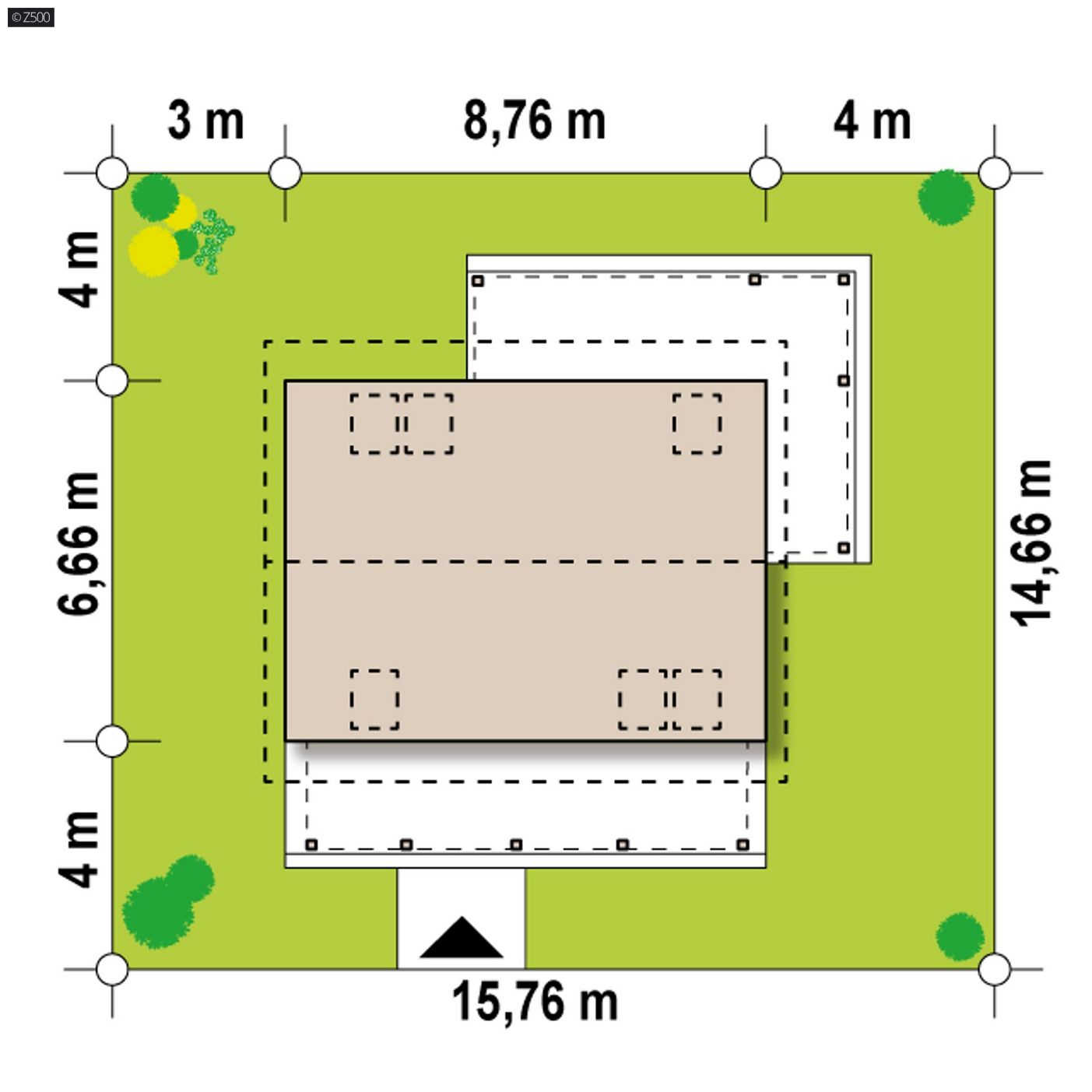 Mājas projekts  - Koka mājas projekts ar mansardu - Z39