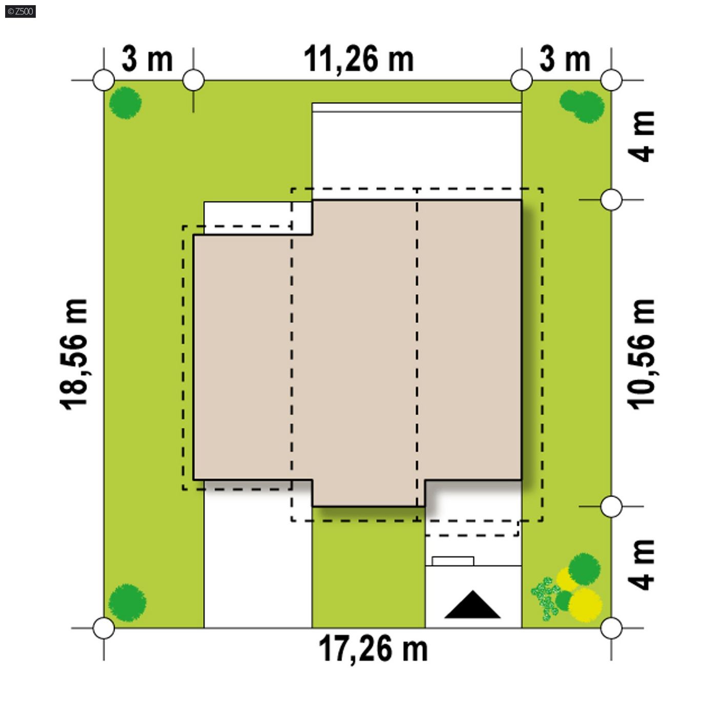 Mājas projekts  - Divstāvu mājas projekts ar balkonu - Z38 L stu GP