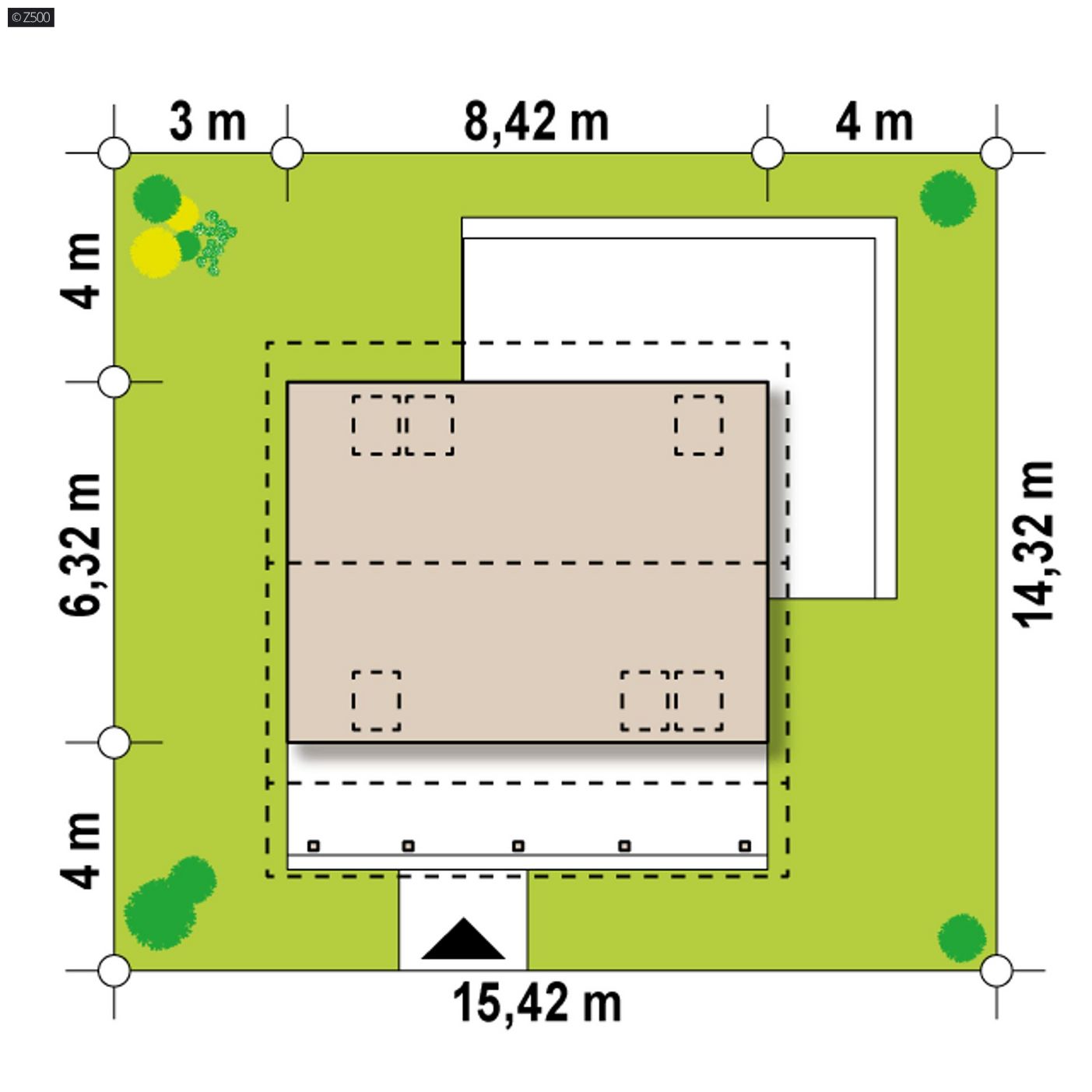 Mājas projekts  - Koka mājas projekts ar mansardu - Z39 D