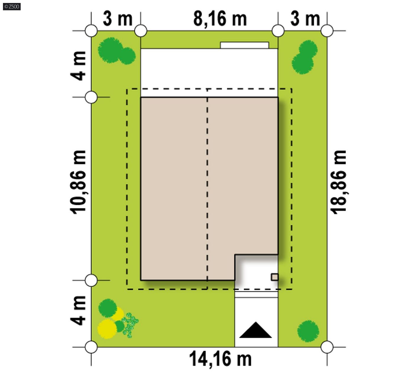 Mājas projekts  - Divstāvu mājas projekts ar balkonu - Z45 A+