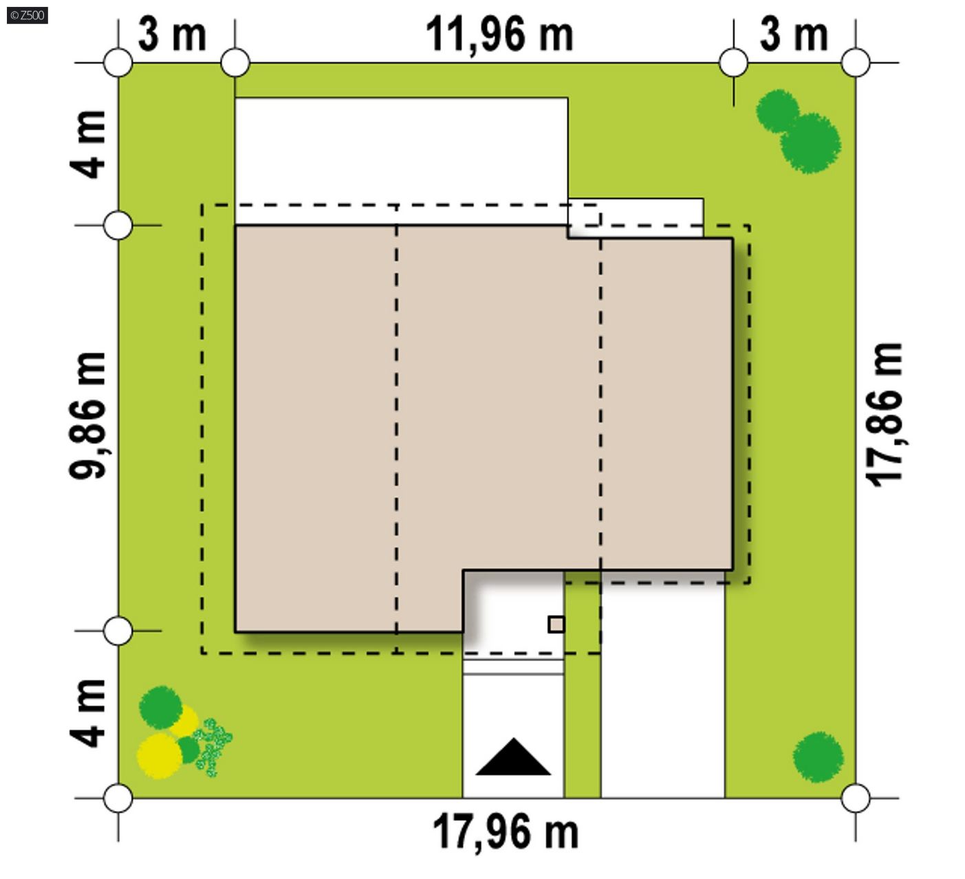 Mājas projekts  - Divstāvu mājas projekts ar garāžu - Z45 A GP ptg
