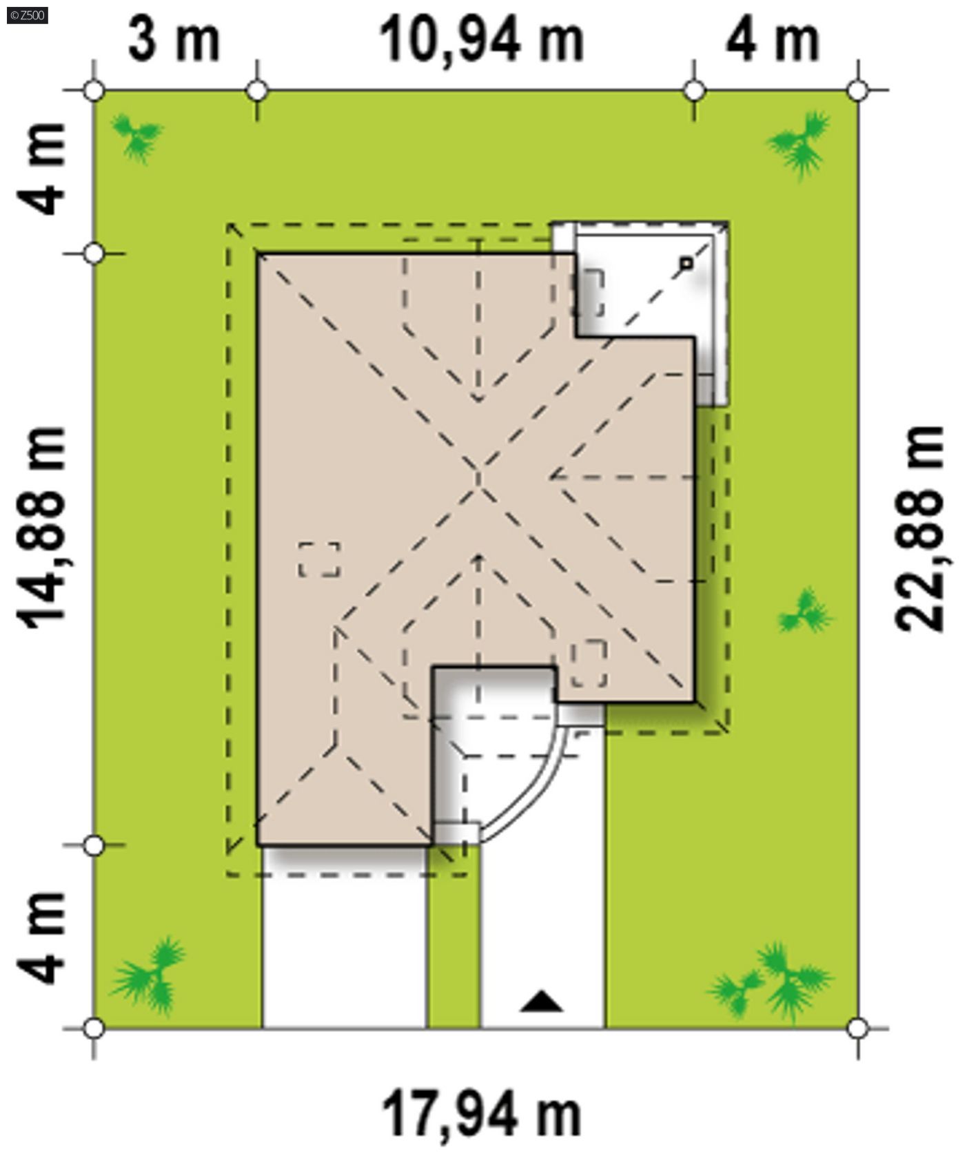 Mājas projekts  - Divstāvu mājas projekts ar garāžu - Z49
