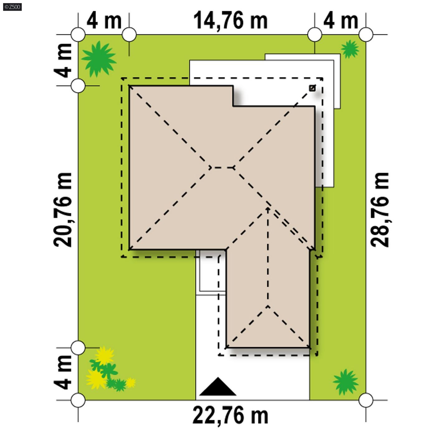 Mājas projekts  - Vienstāva mājas projekts ar terasi - Z52