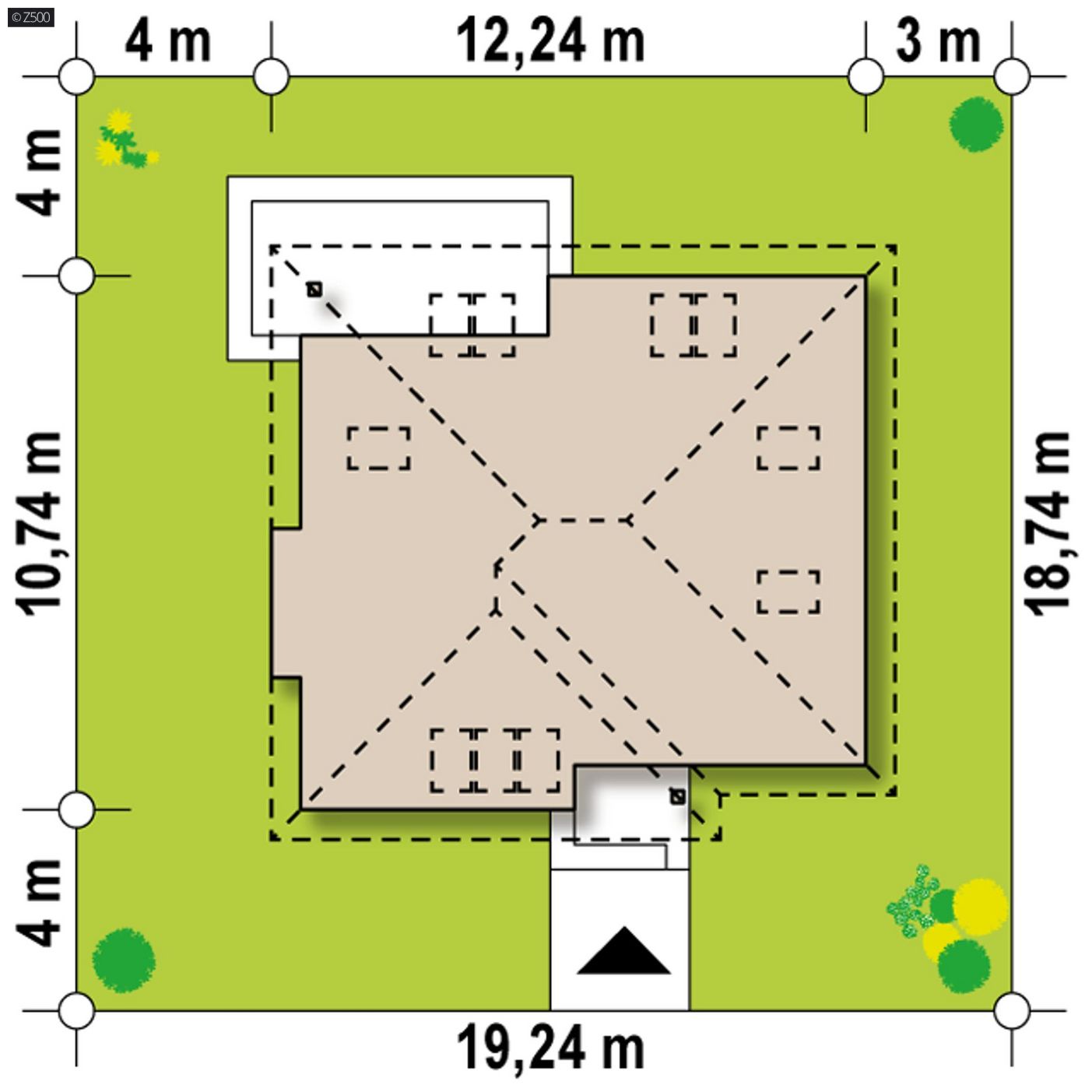 Mājas projekts  - Mājas projekts ar mansardu - Z54