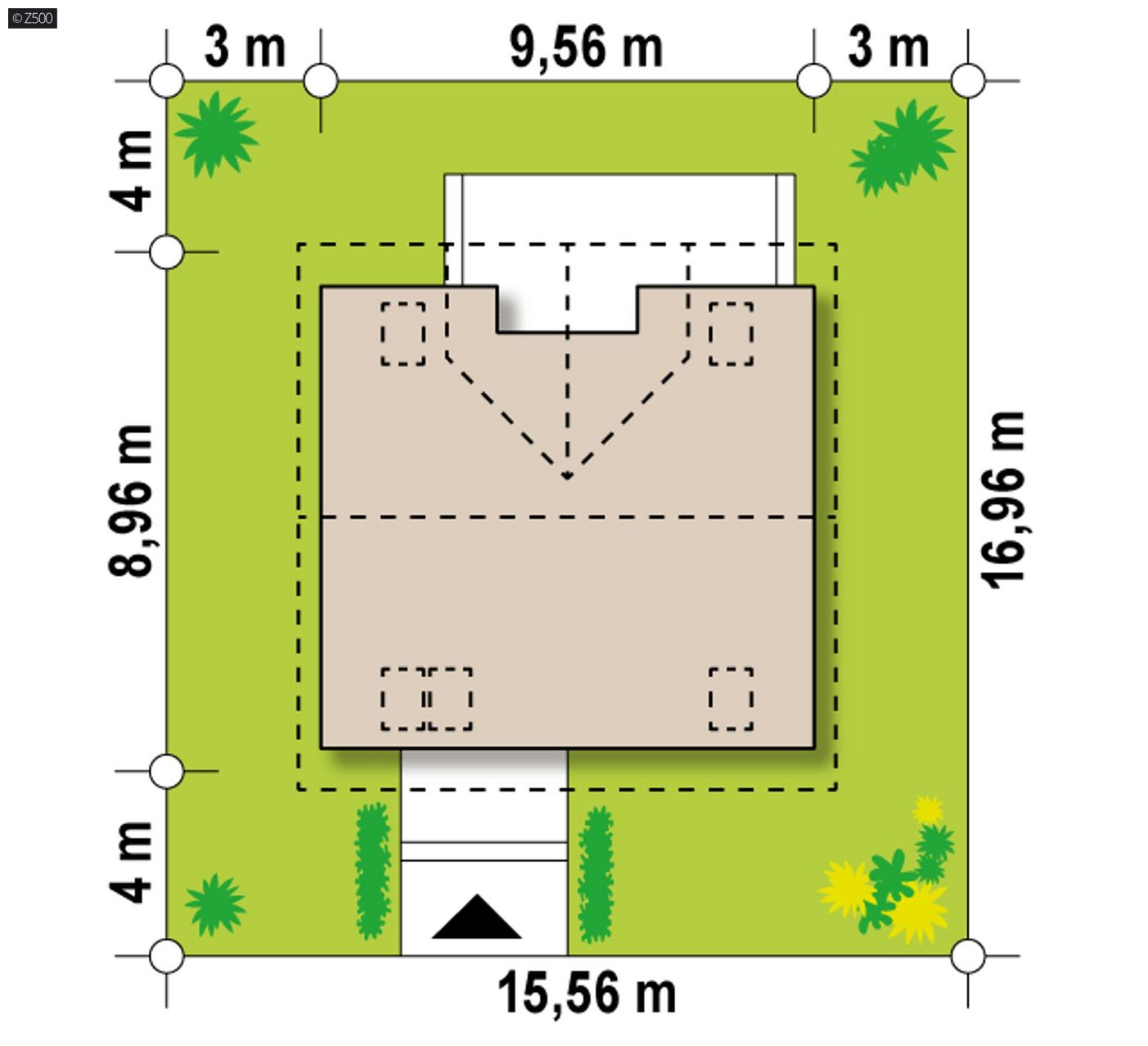 Mājas projekts  - Divstāvu mājas projekts ar balkonu - Z65