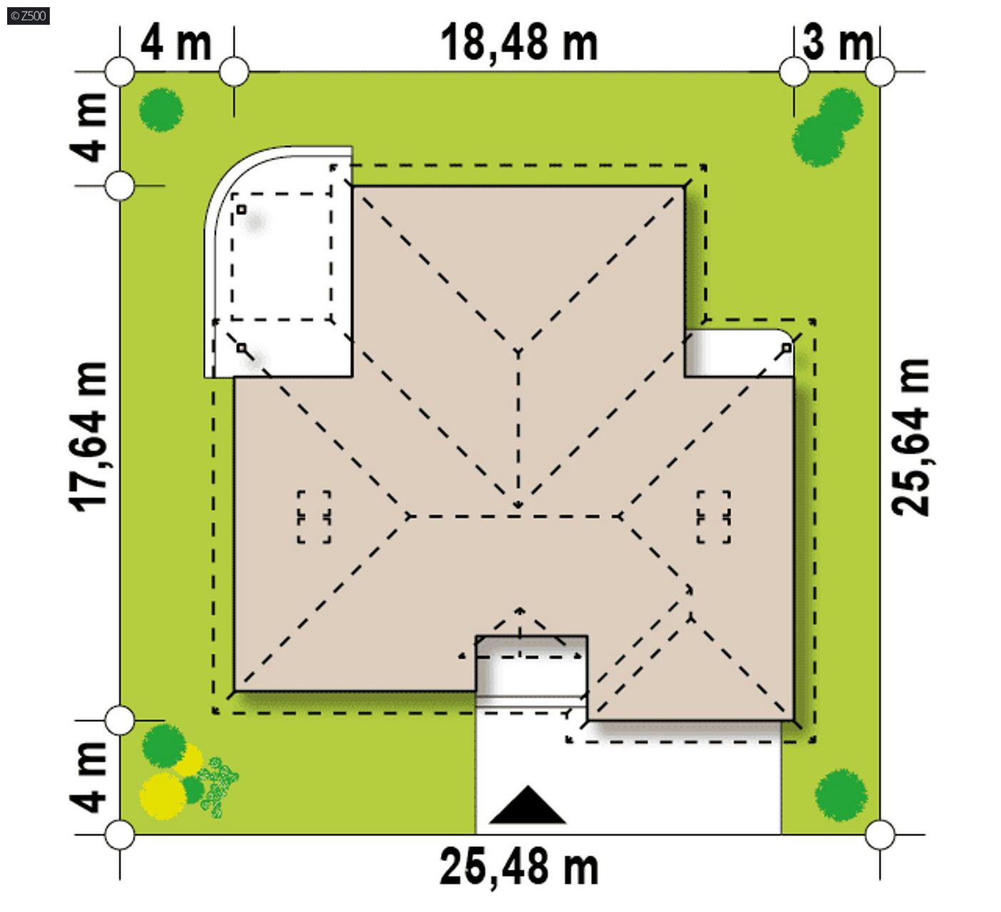 Mājas projekts  - Plašas vienstāvu mājas projekts - Z77