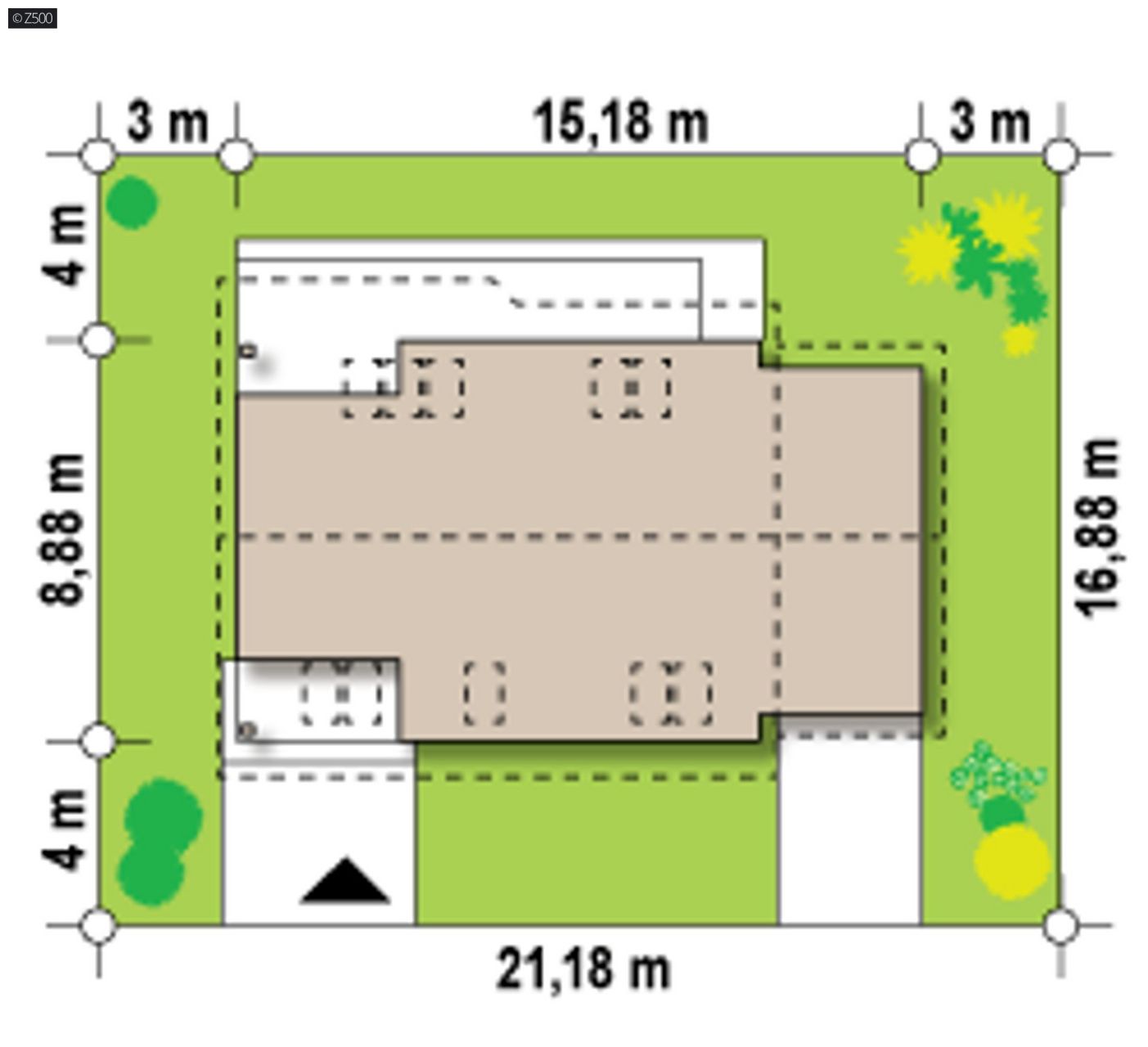 Mājas projekts  - Mājas projekts ar mansardu un garāžu - Z66 GP