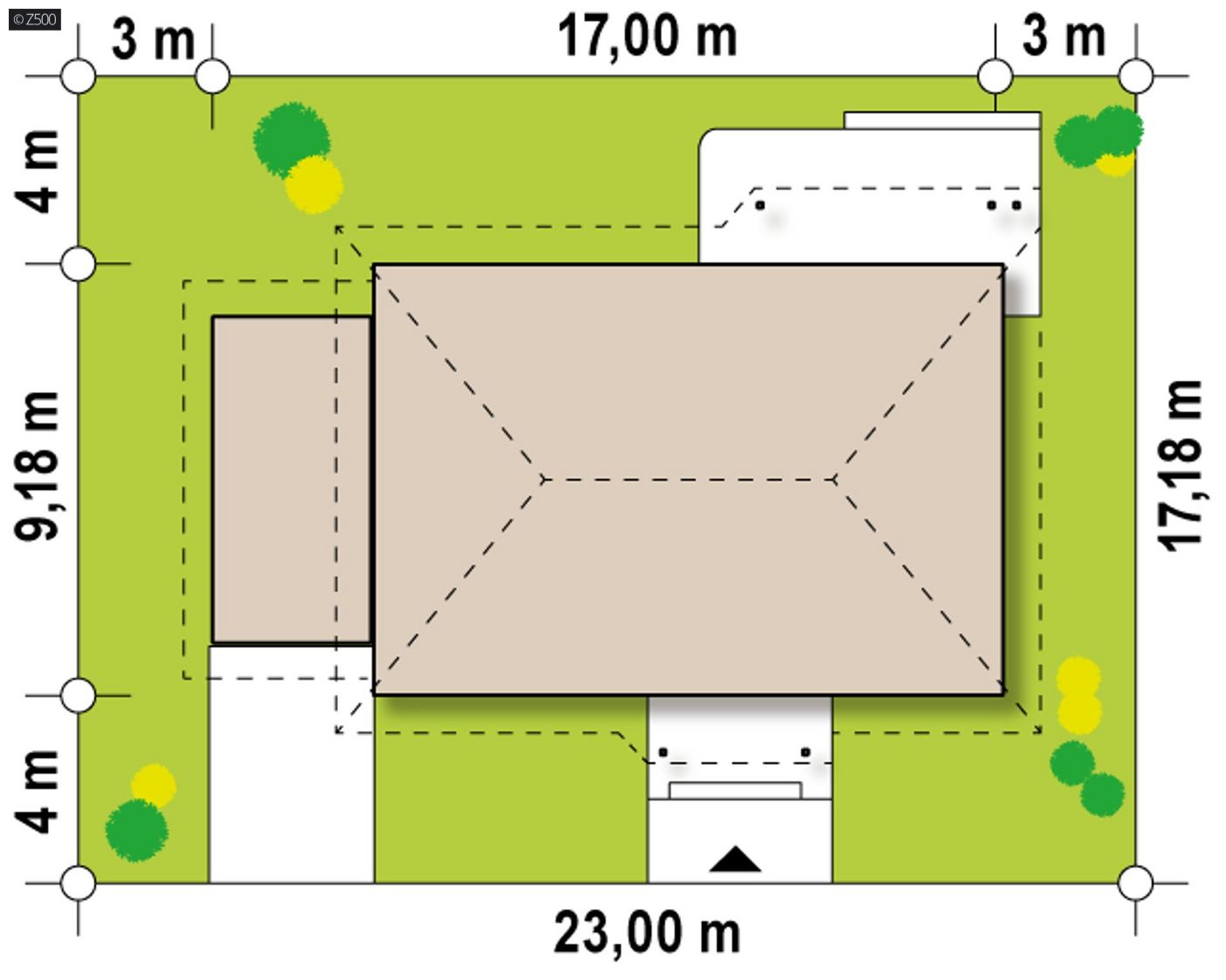 Mājas projekts  - Ērts vienstāvu mājas projekts ar garāžu kreisajā pusē - Z69 GL p