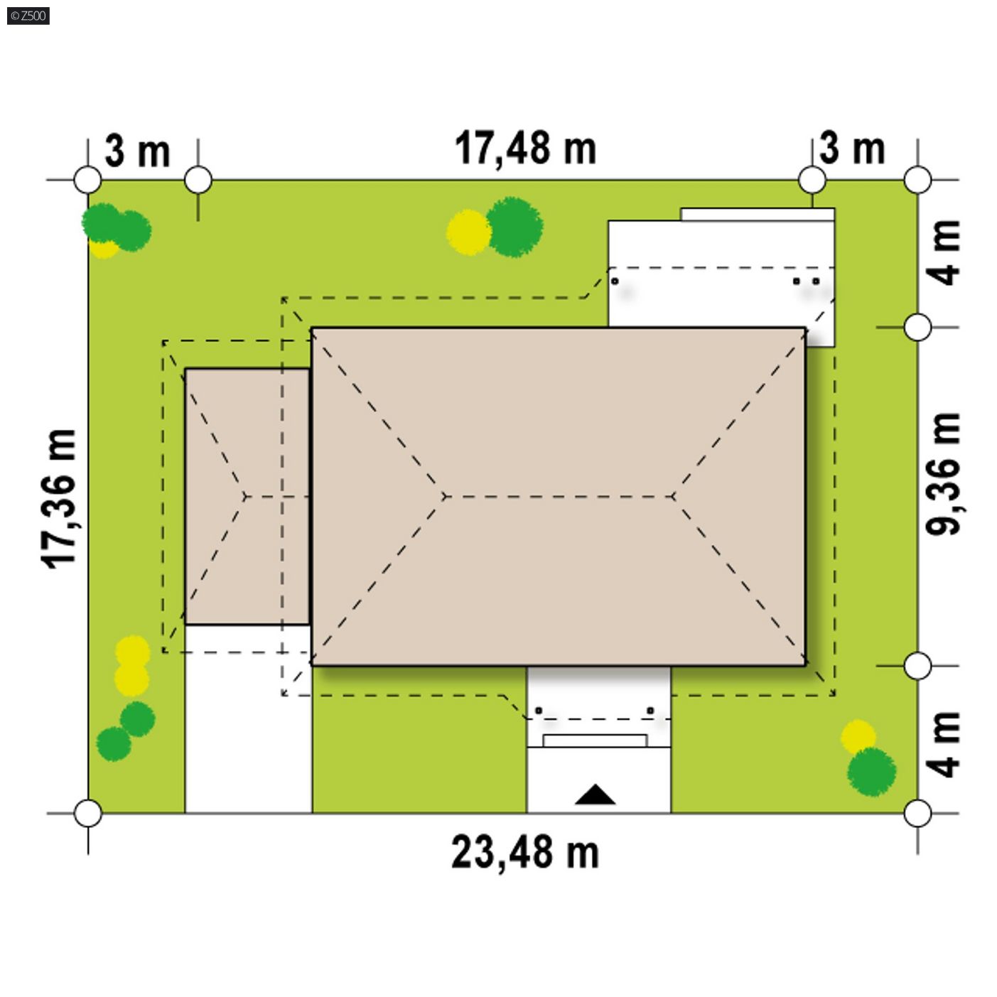 Mājas projekts  - Ērts vienstāvu mājas projekts ar garāžu labajā pusē - Z69 L GP
