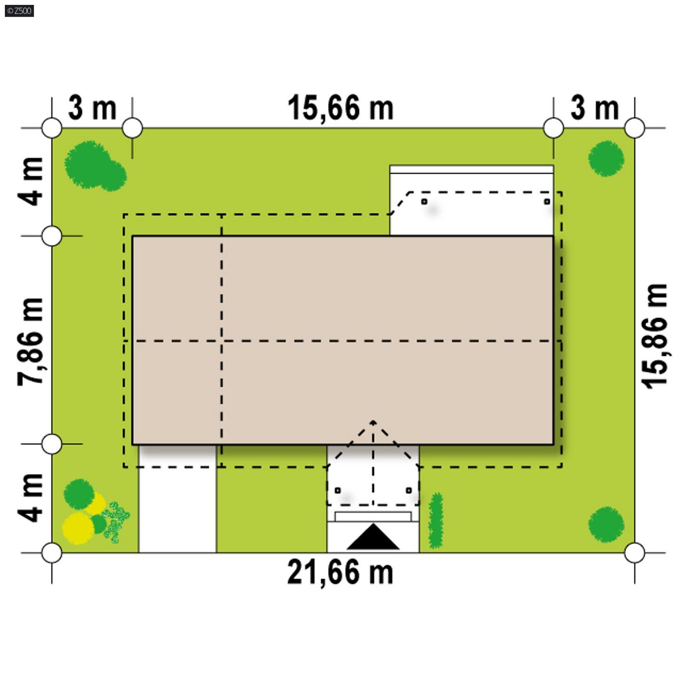 Mājas projekts  - Nelielas vienstāvu mājas projekts ar garāžu - Z72 GL