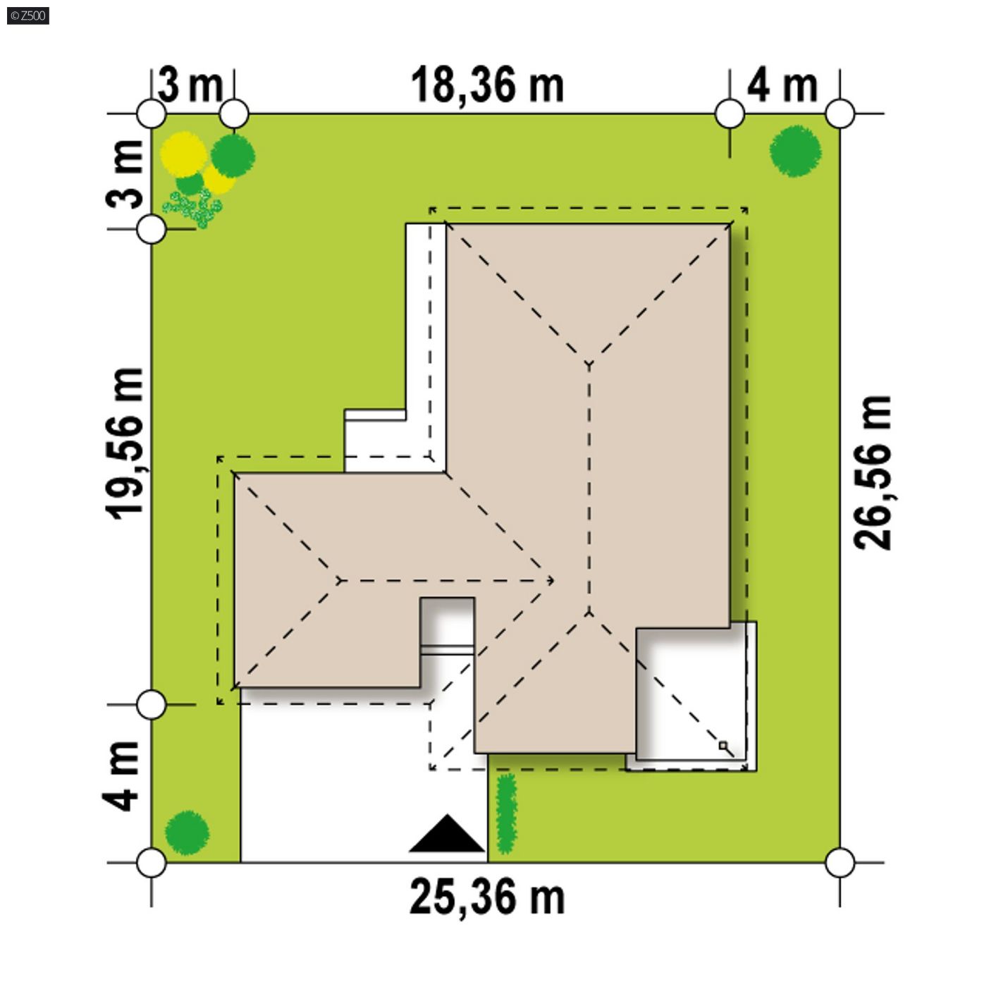Mājas projekts  - Plašas vienstāvu mājas projekts ar garāžu - Z80