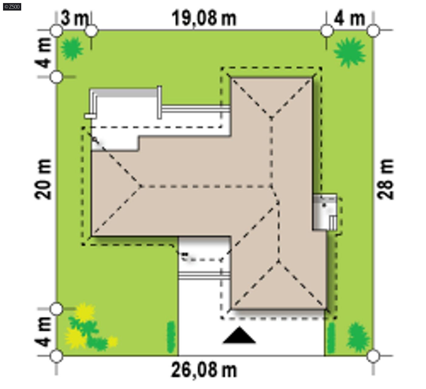 Mājas projekts  - Vienstāvu mājas projekts ar garāžu - Z81