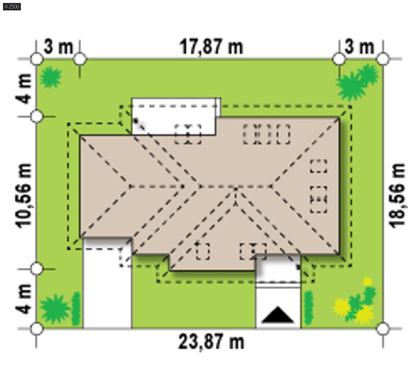 Mājas projekts  - Mājas projekts ar mansardu un garāžu - Z83 GL