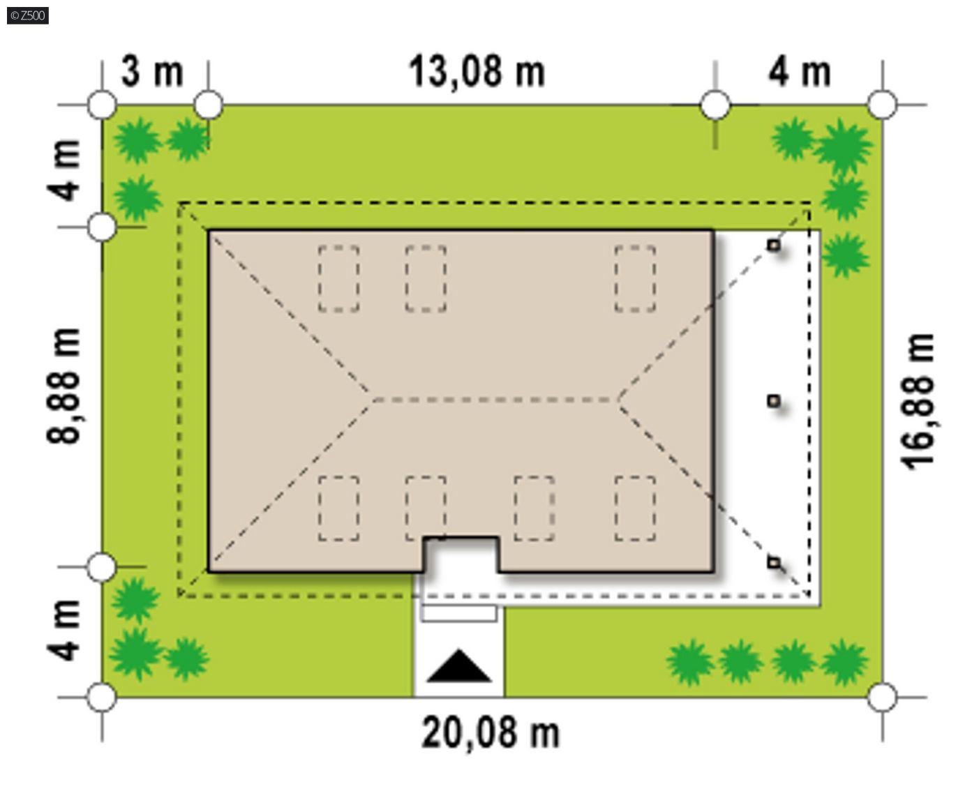 Mājas projekts  - Vienstāvu dzīvojamās mājas projekts ar mansardu - Z85 v2