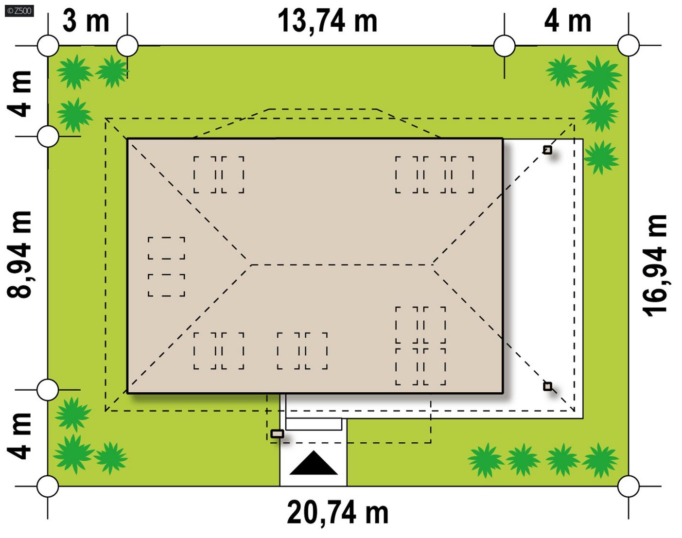 Mājas projekts  - Vienstāvu dzīvojamās mājas projekts ar mansardu - Z85 C